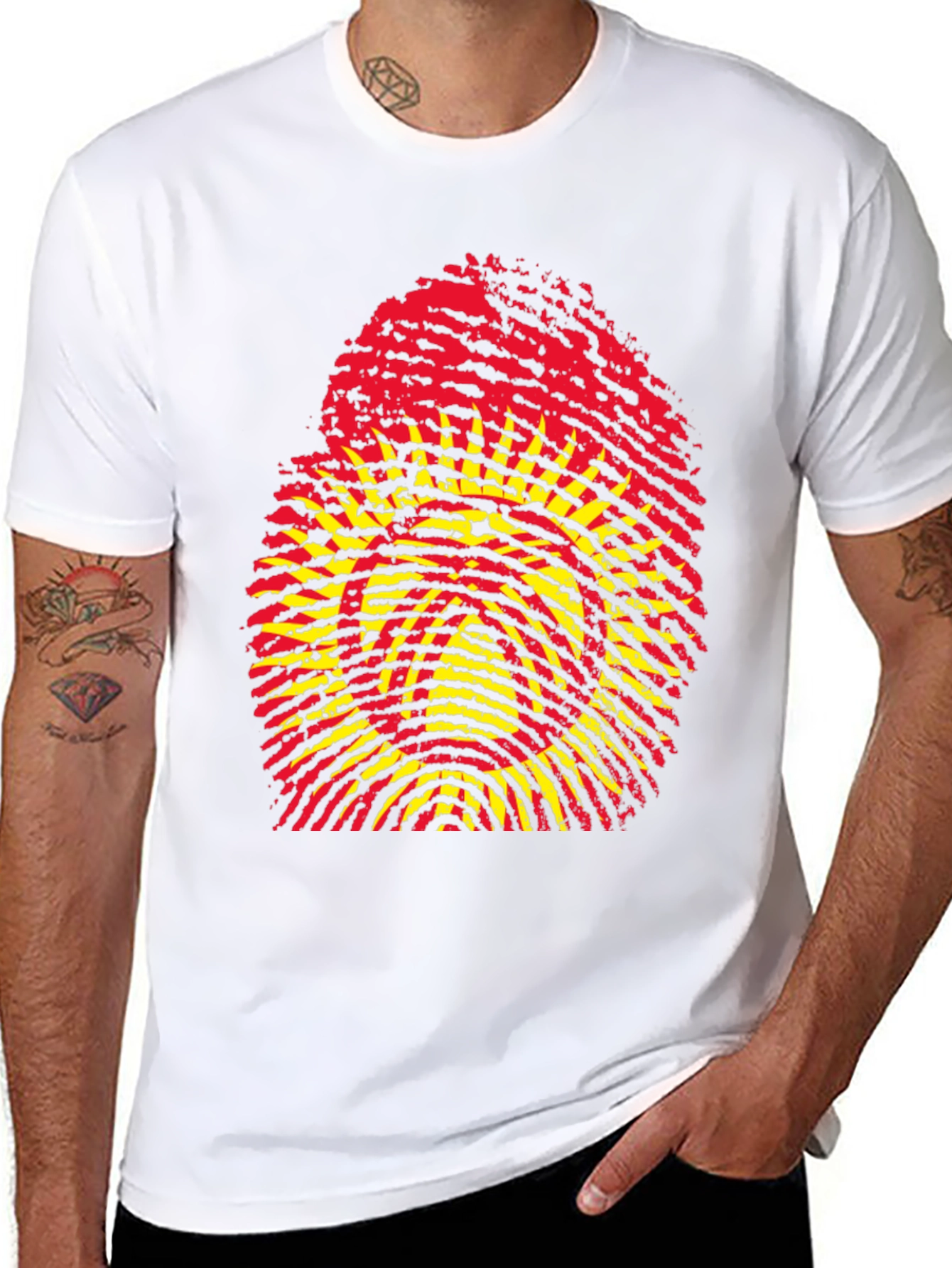 Kyrgyzstan Flag Fingerprint T-Shirt