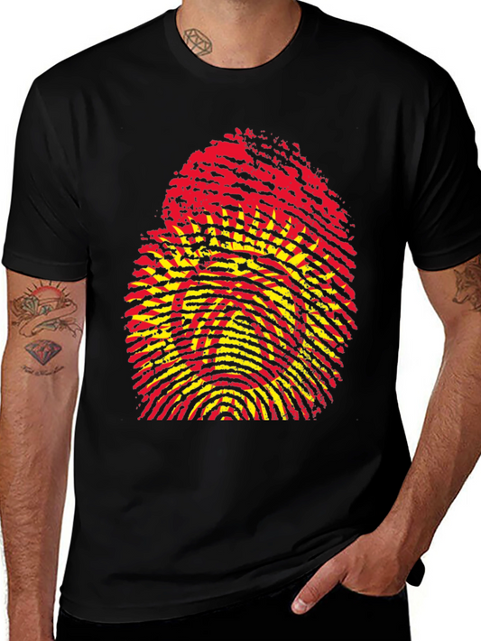 Kyrgyzstan Flag Fingerprint T-Shirt