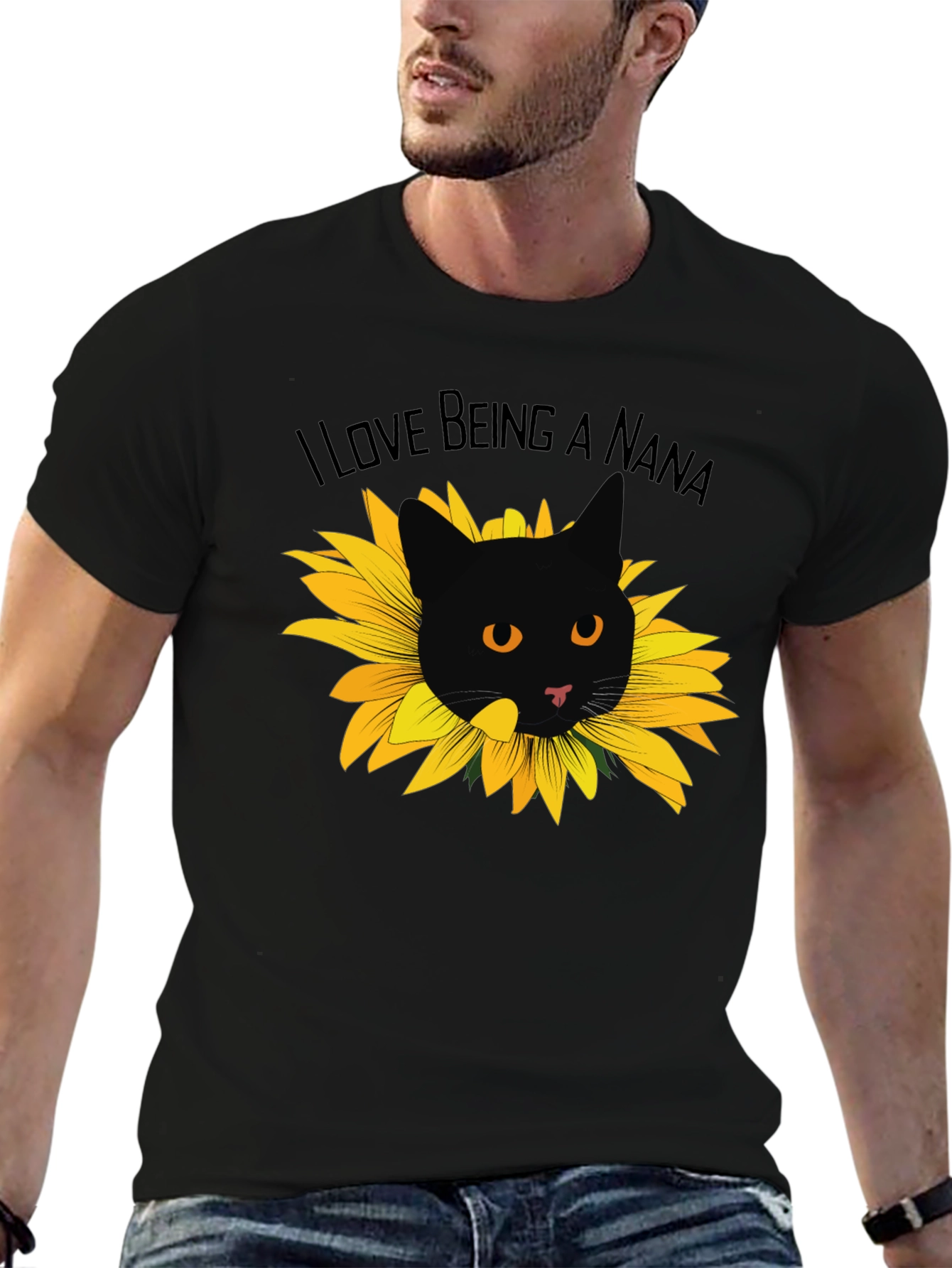 I Love Being a Nana Cat Sunflower T-Shirt