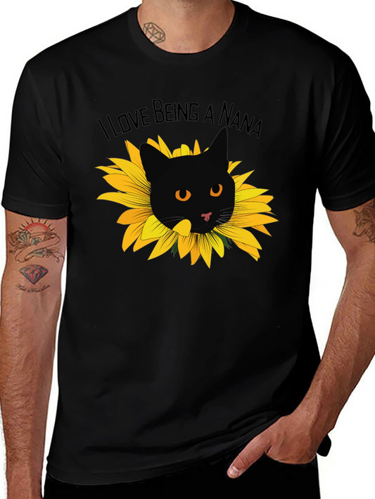 I Love Being a Nana Cat Sunflower T-Shirt