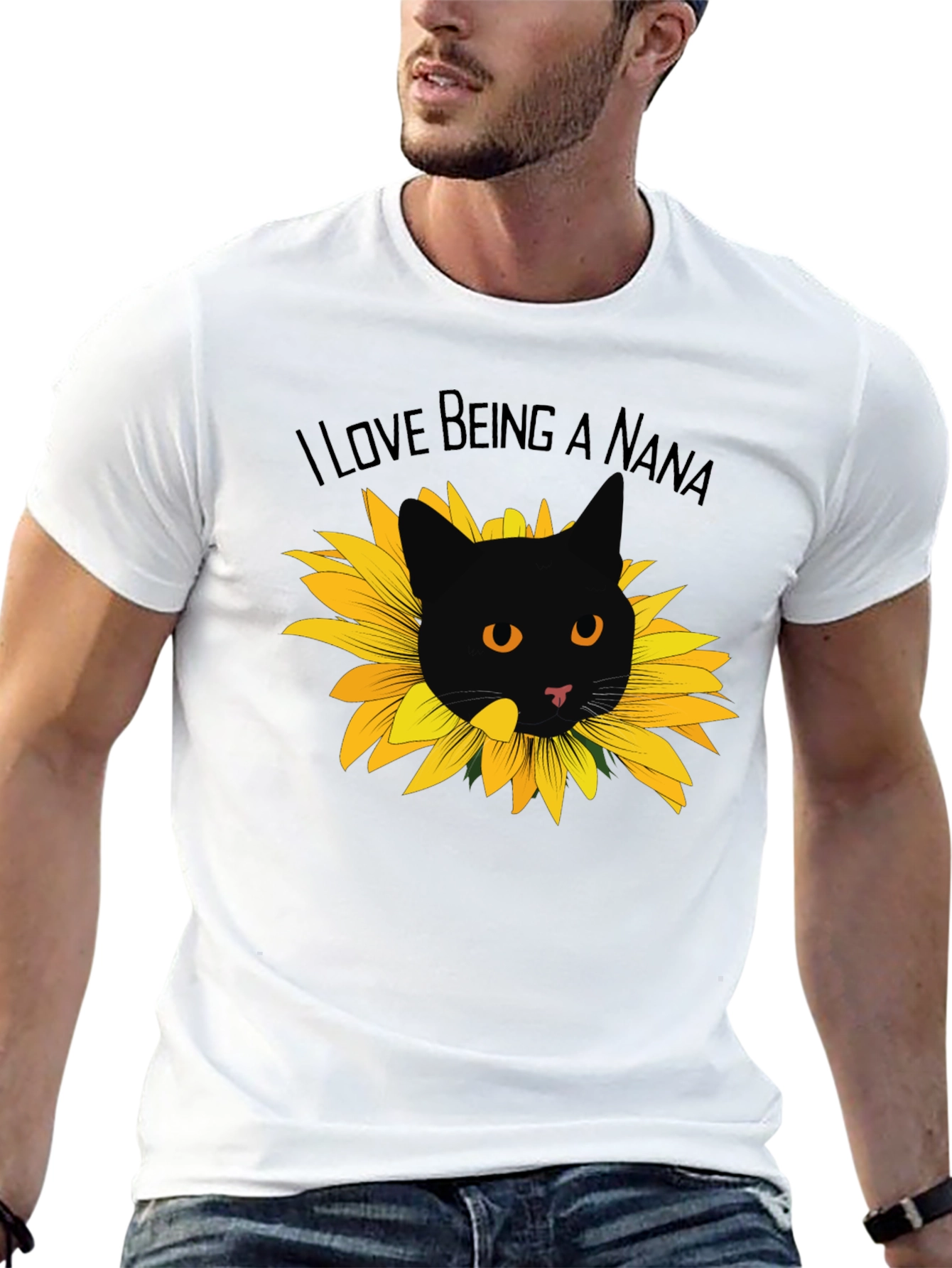 I Love Being a Nana Cat Sunflower T-Shirt