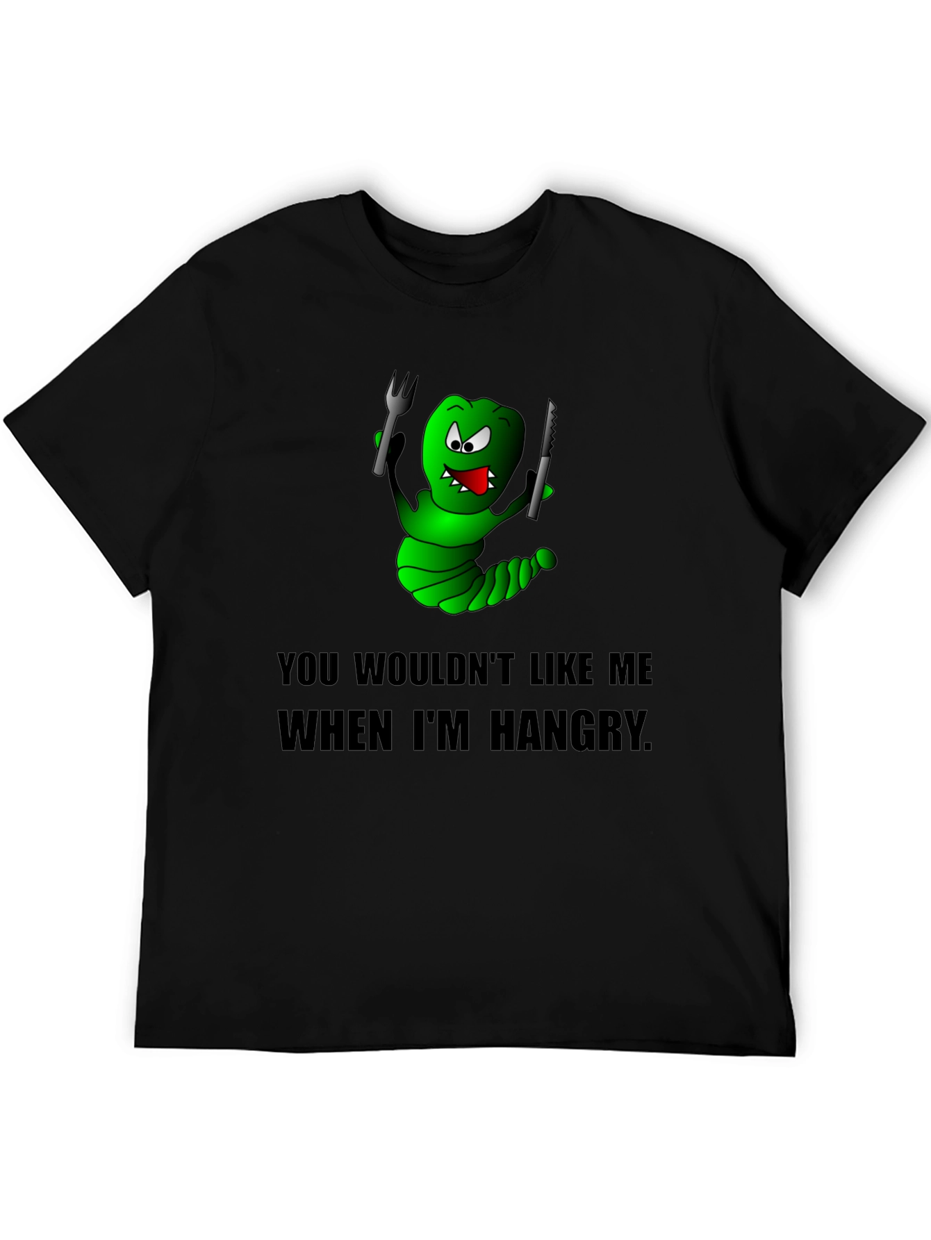 Hangry Worm Graphic Tee - Black