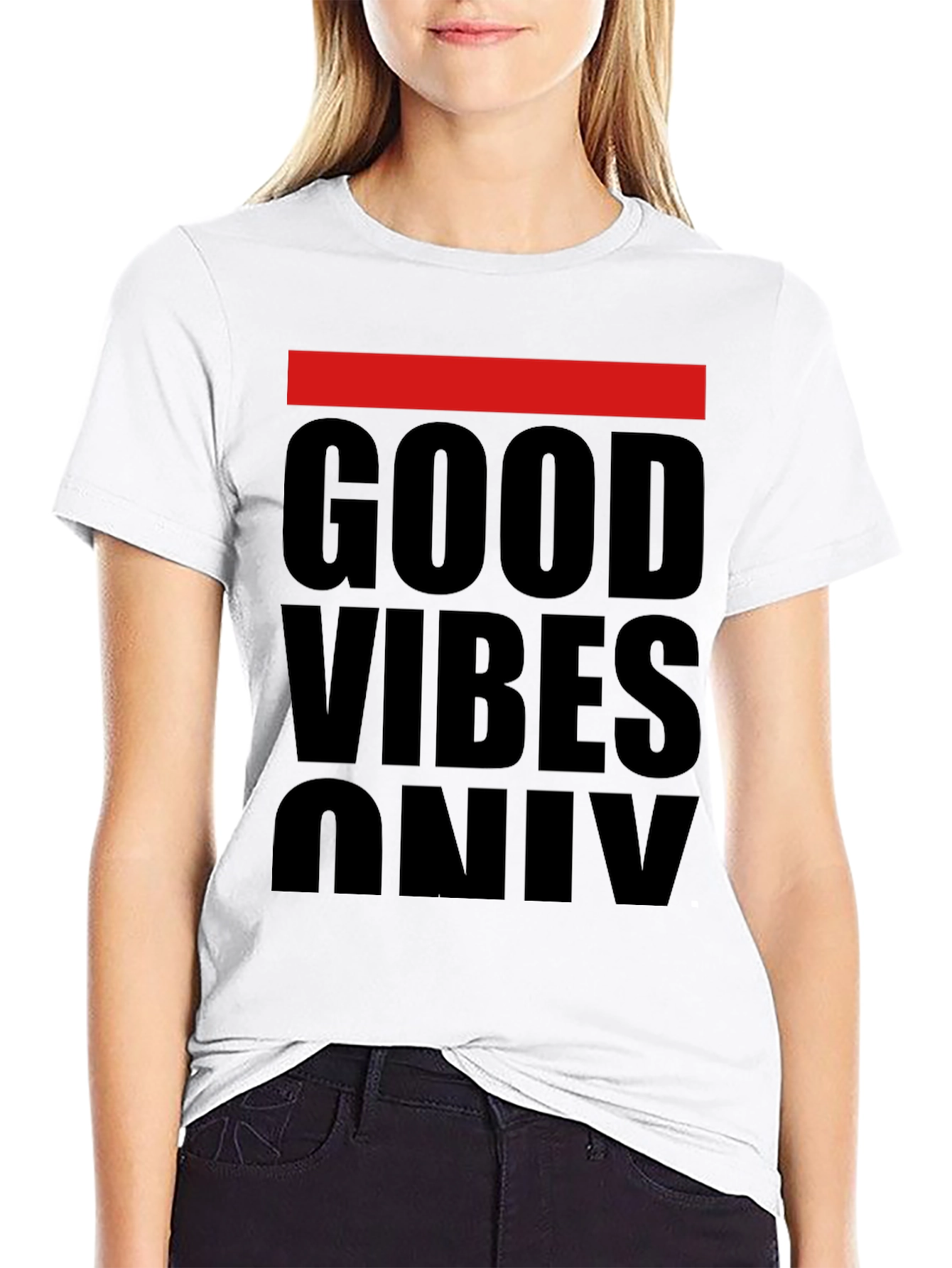 Good Vibes Only Graphic Tee - Black Cotton T-Shirt
