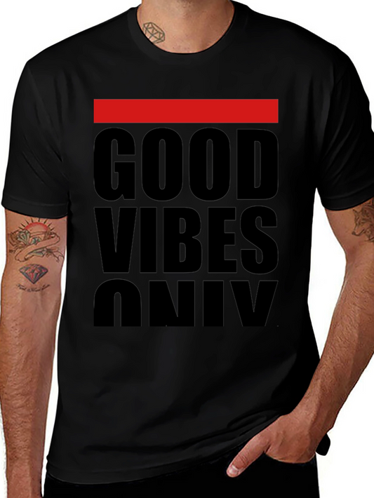 Good Vibes Only Graphic Tee - Black Cotton T-Shirt