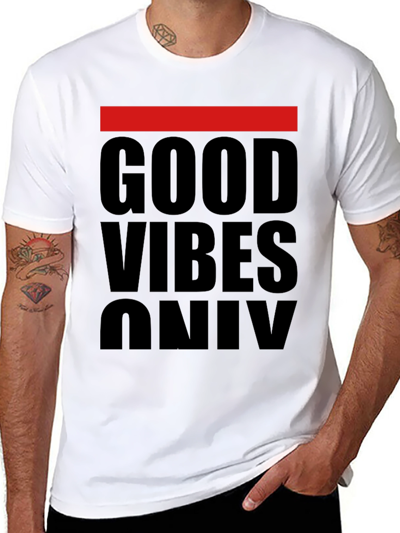 Good Vibes Only Graphic Tee - Black Cotton T-Shirt