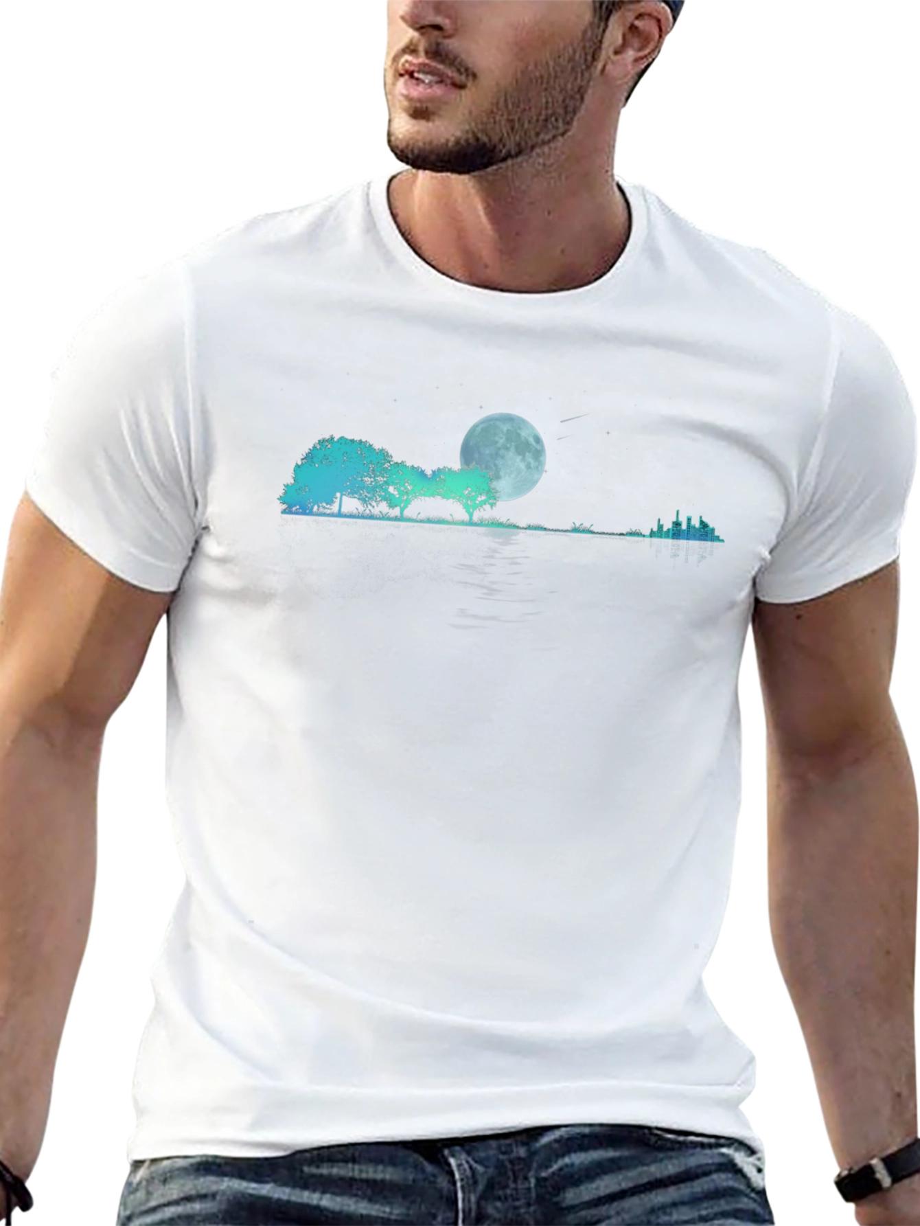 Moonlit Landscape Graphic T-Shirt