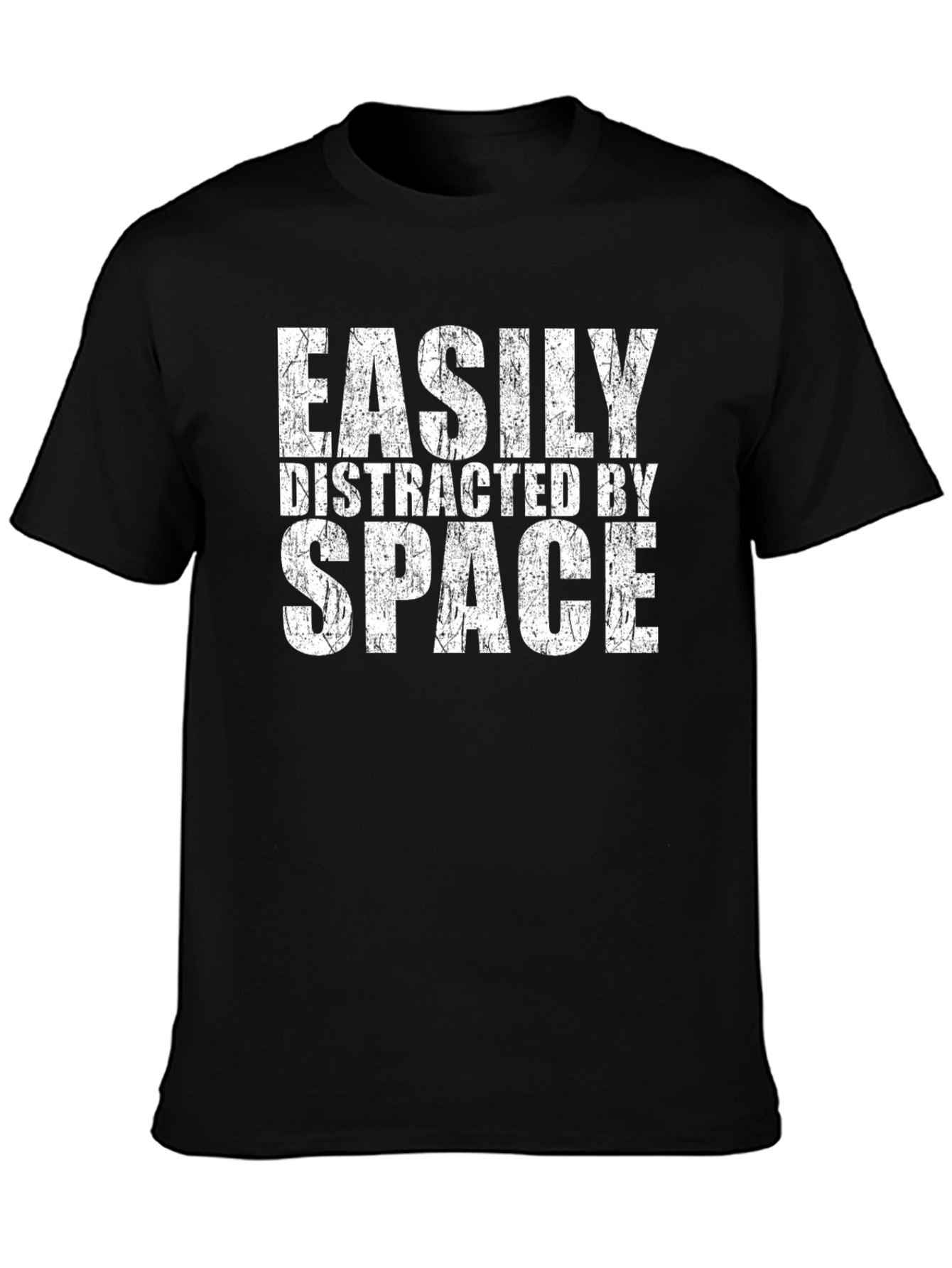 Easily Distracted By Space Black Graphic T-Shirt