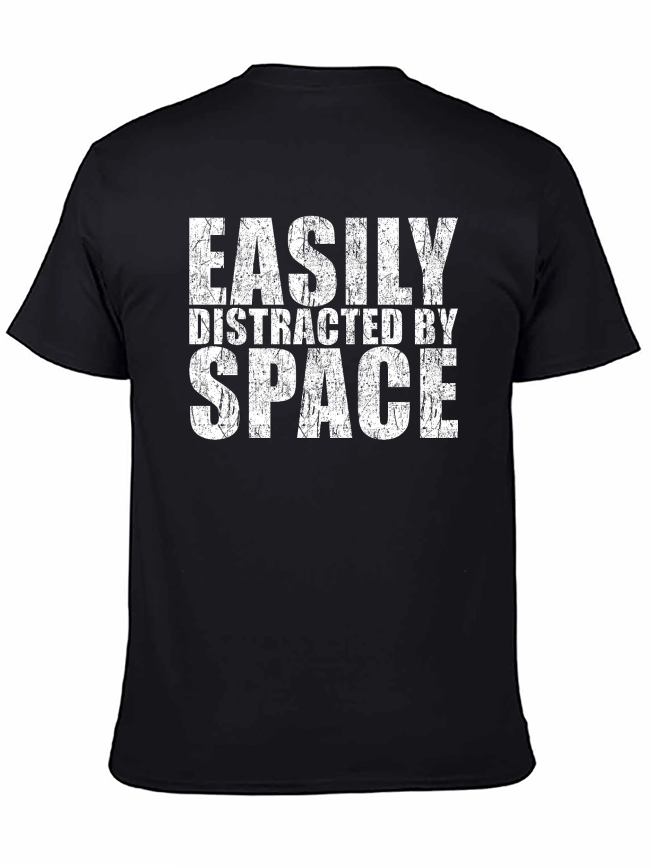 Easily Distracted By Space Black Graphic T-Shirt