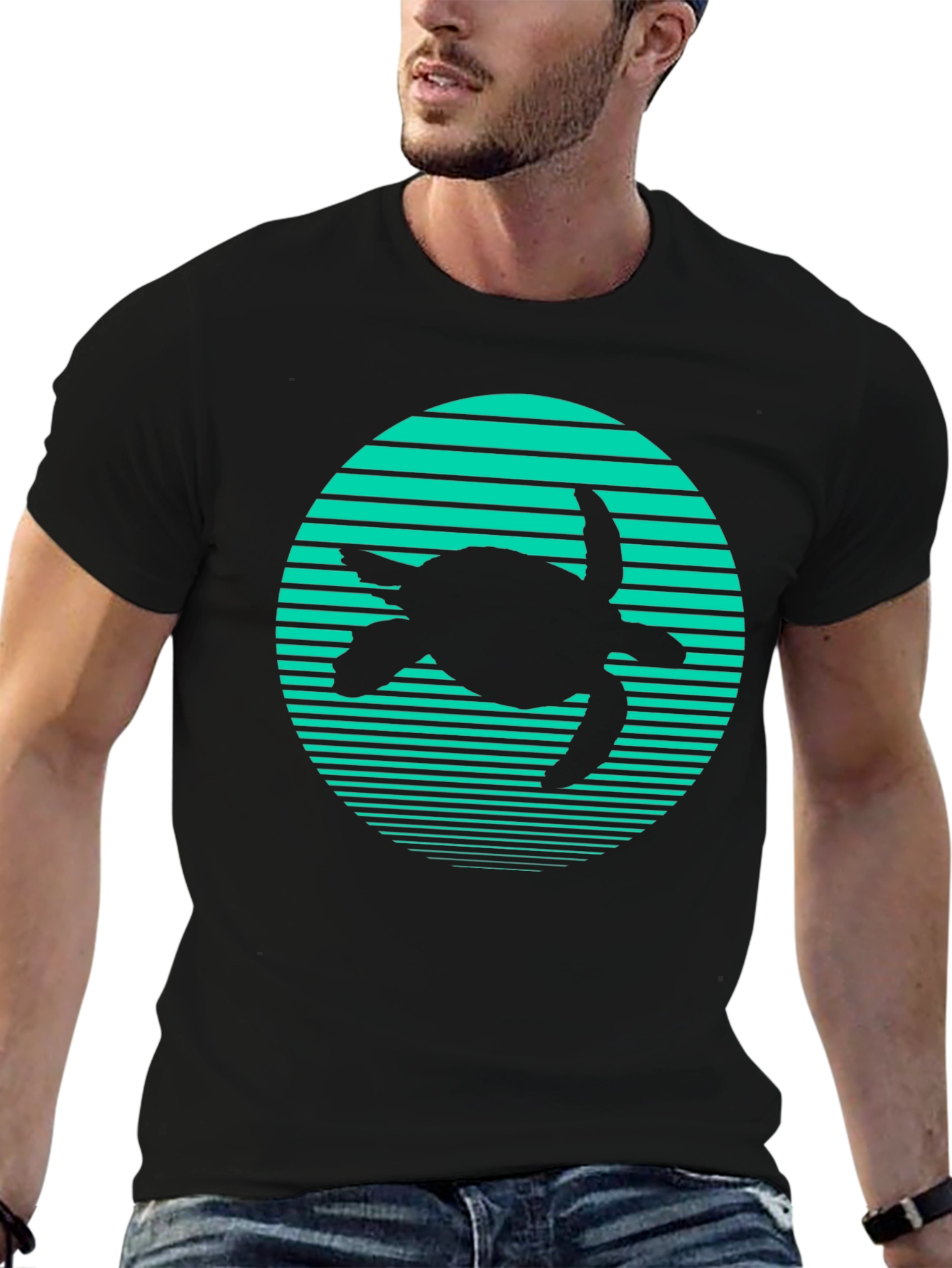 Turtle Silhouette Graphic T-Shirt