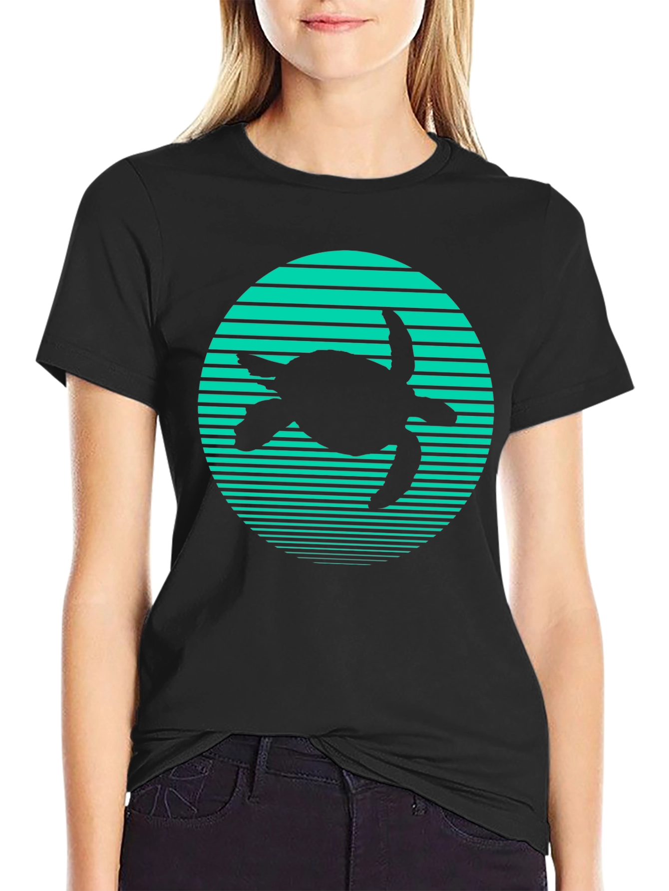 Turtle Silhouette Graphic T-Shirt