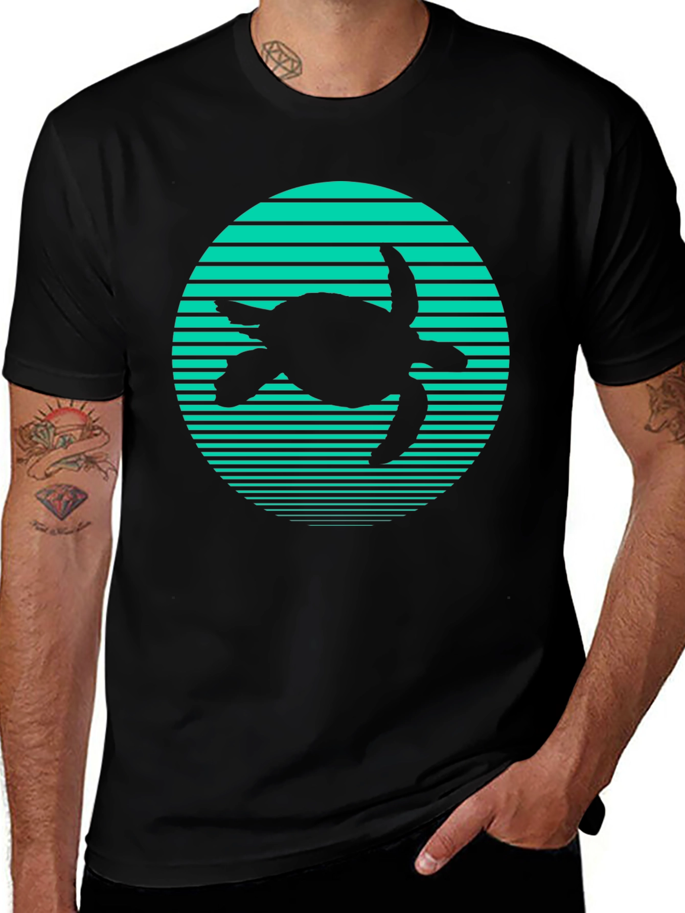 Turtle Silhouette Graphic T-Shirt