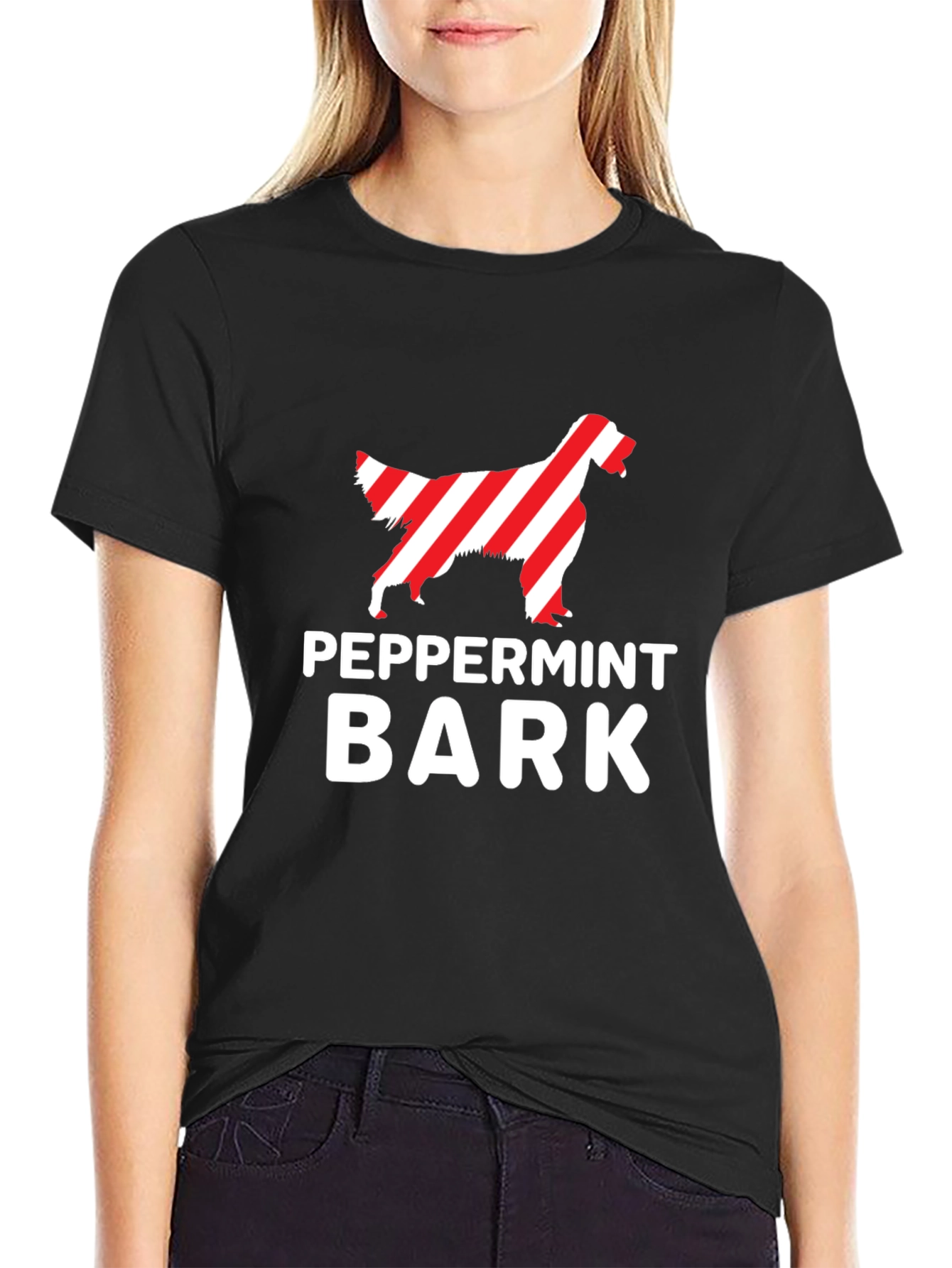 Peppermint Bark Dog T-Shirt - Holiday Novelty Tee