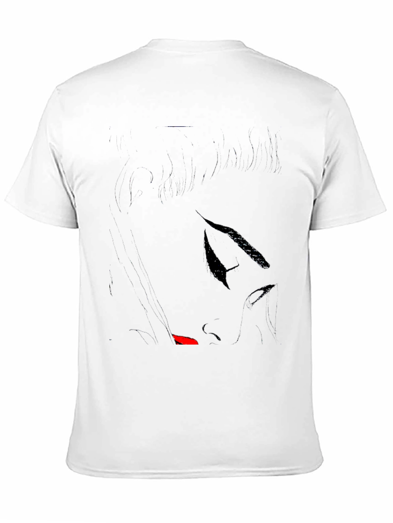 Stylish Black T-Shirt with Abstract Face Design