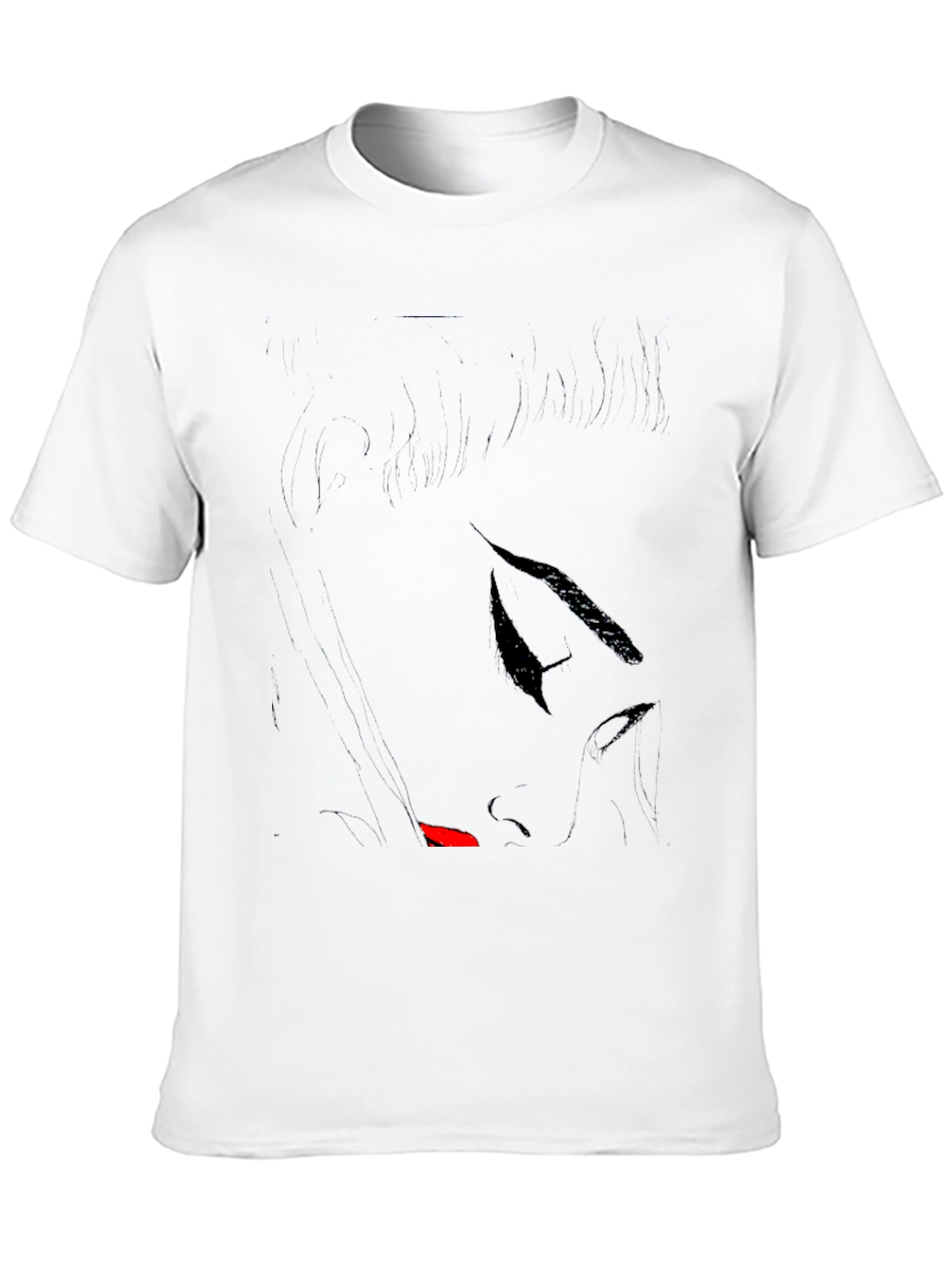 Stylish Black T-Shirt with Abstract Face Design