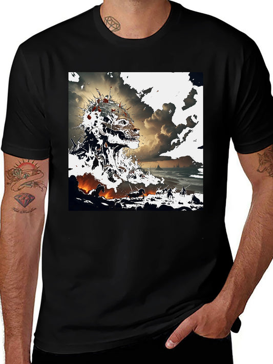 Abstract Skull Graphic T-Shirt - Edgy Design