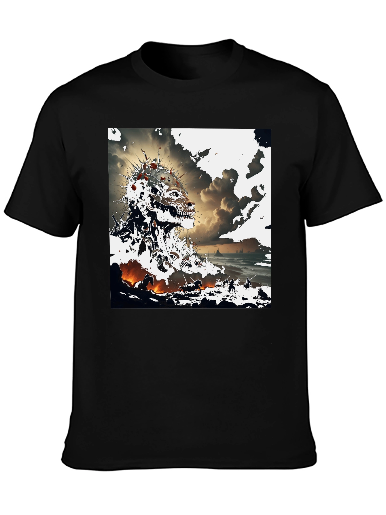 Abstract Skull Graphic T-Shirt - Edgy Design