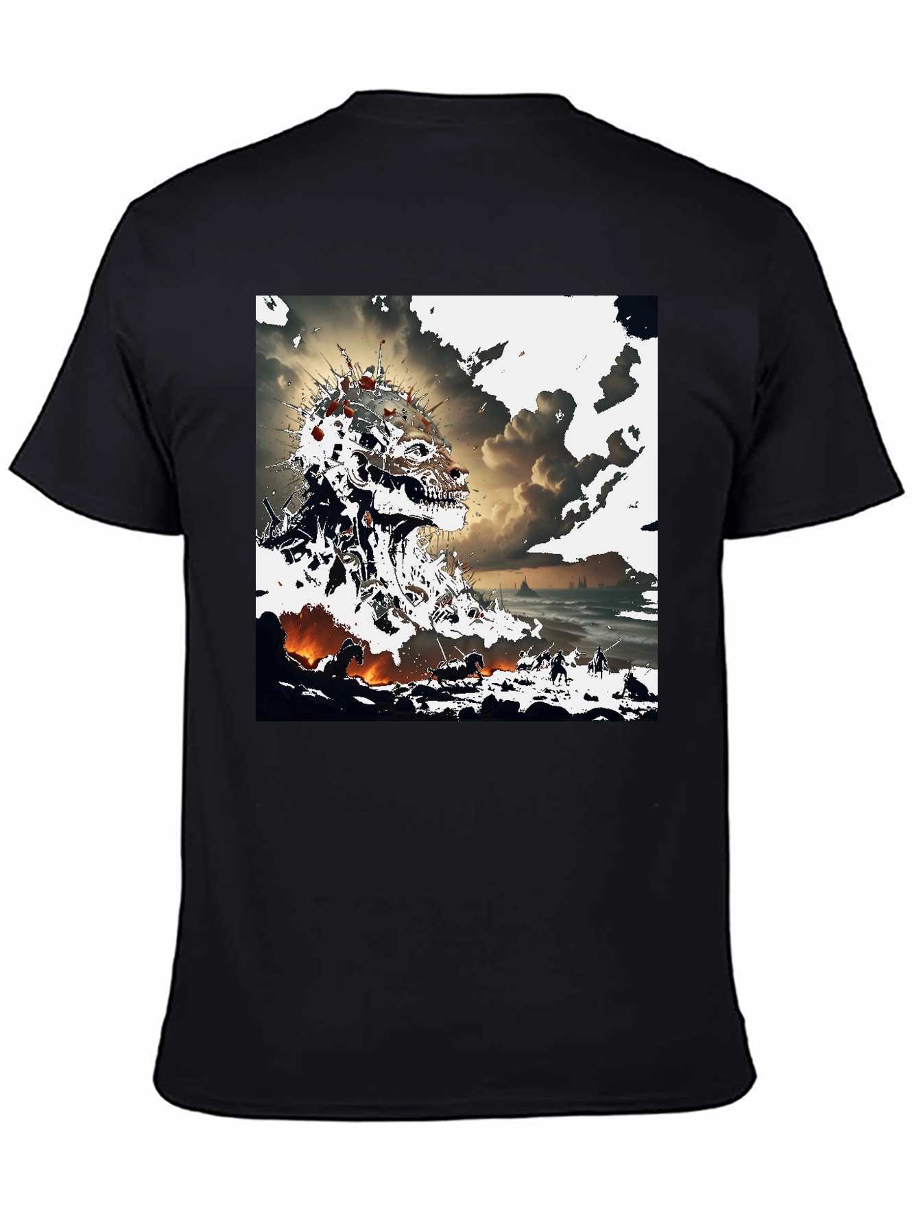 Abstract Skull Graphic T-Shirt - Edgy Design