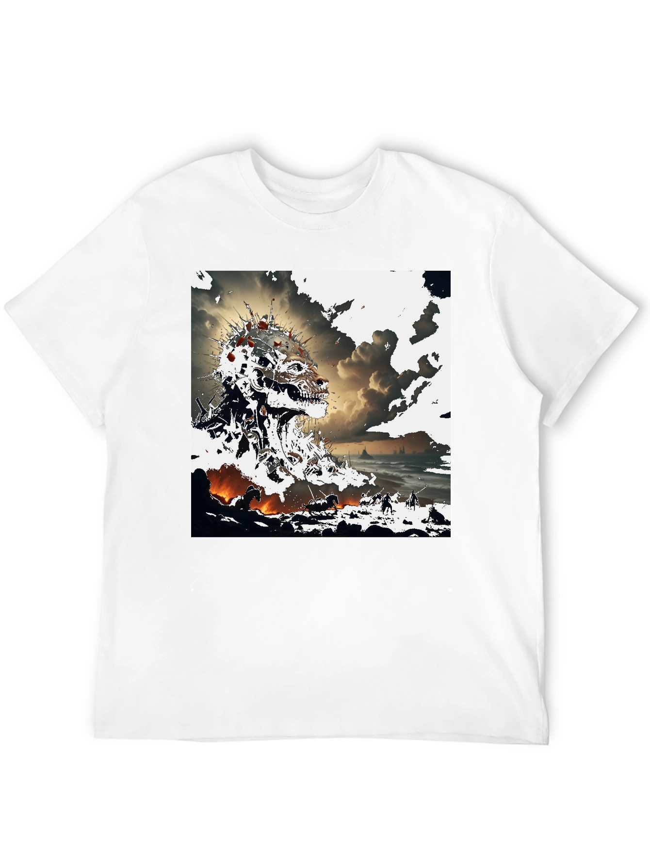 Abstract Skull Graphic T-Shirt - Edgy Design