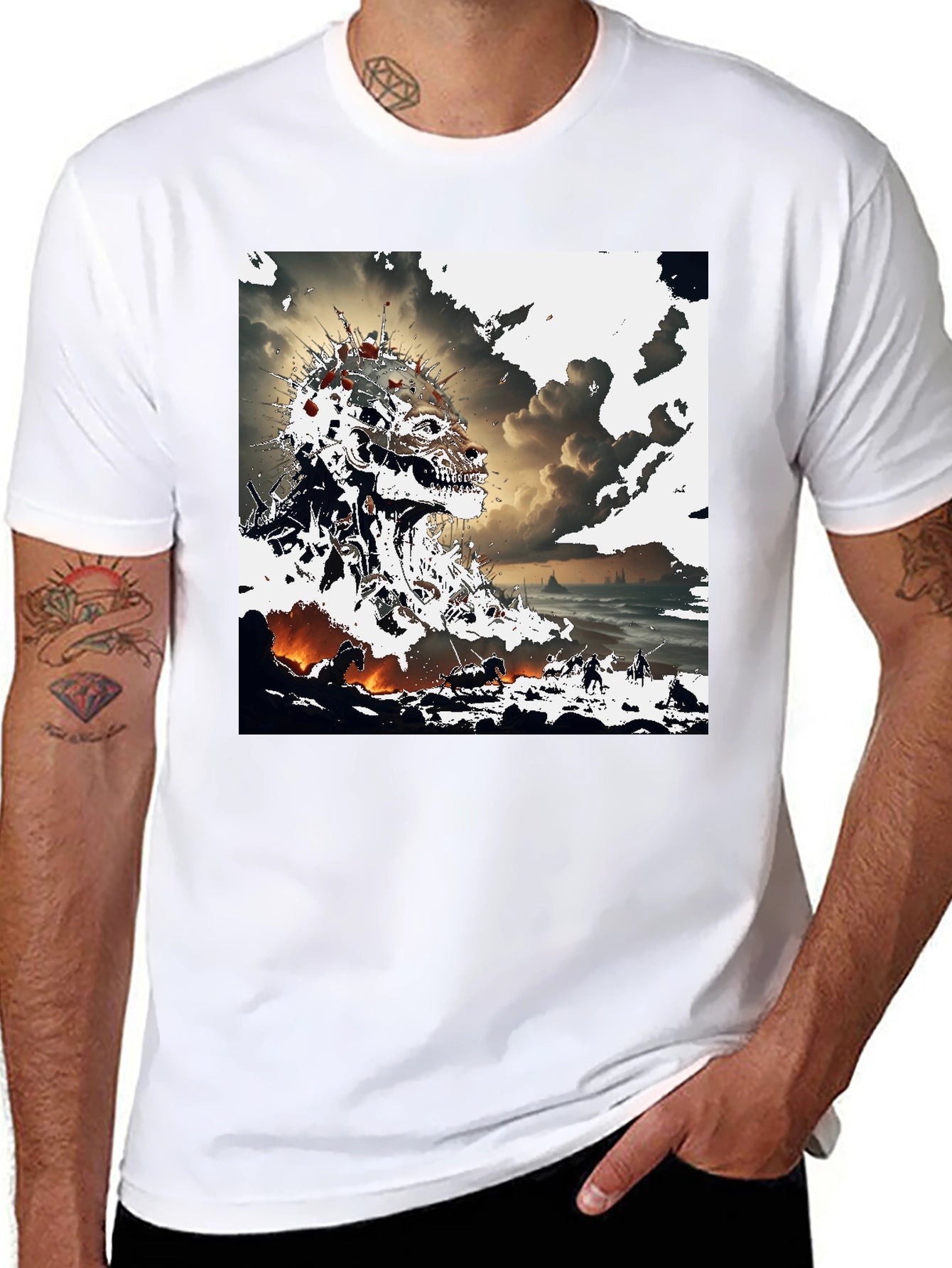 Abstract Skull Graphic T-Shirt - Edgy Design