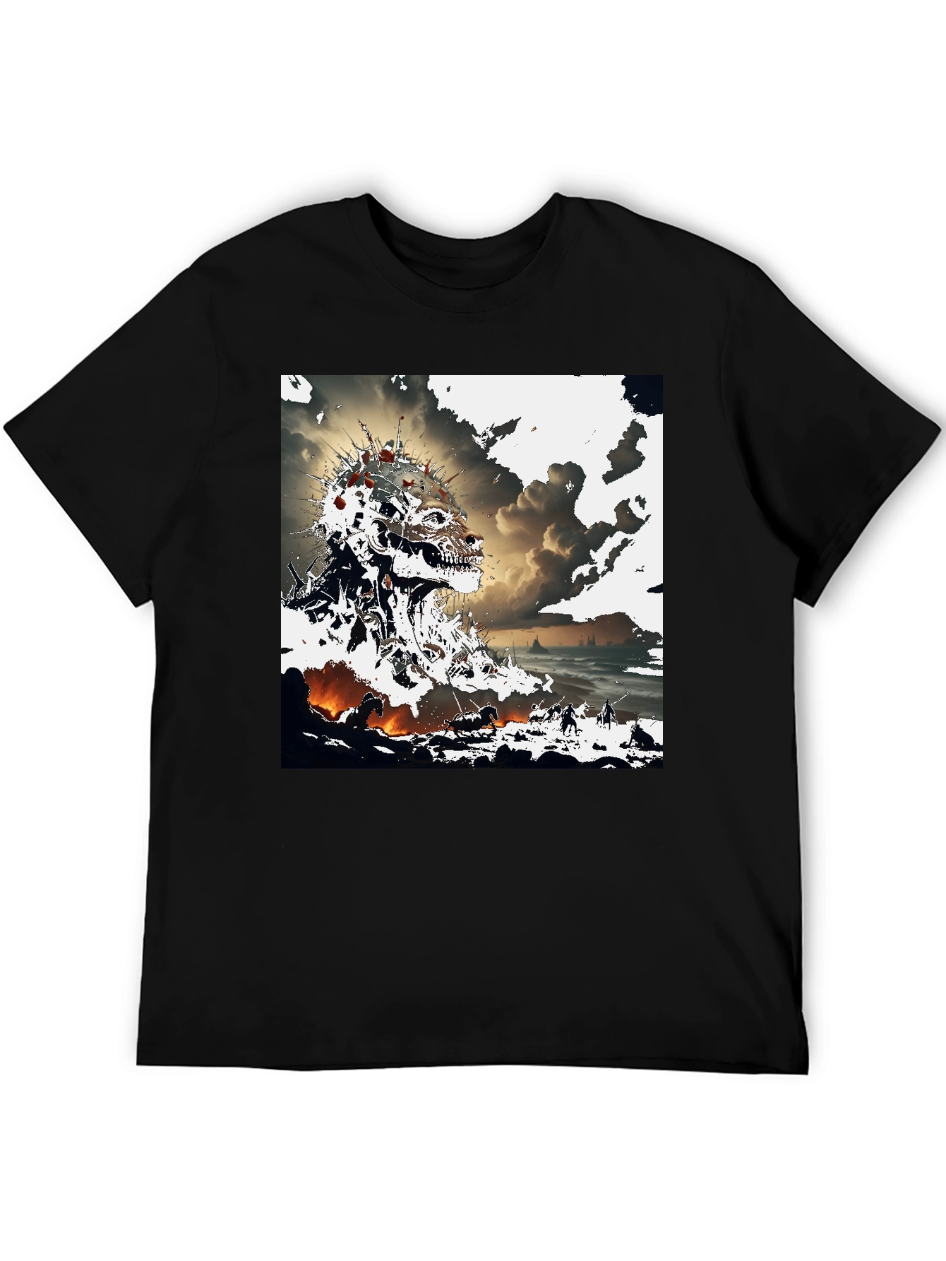 Abstract Skull Graphic T-Shirt - Edgy Design