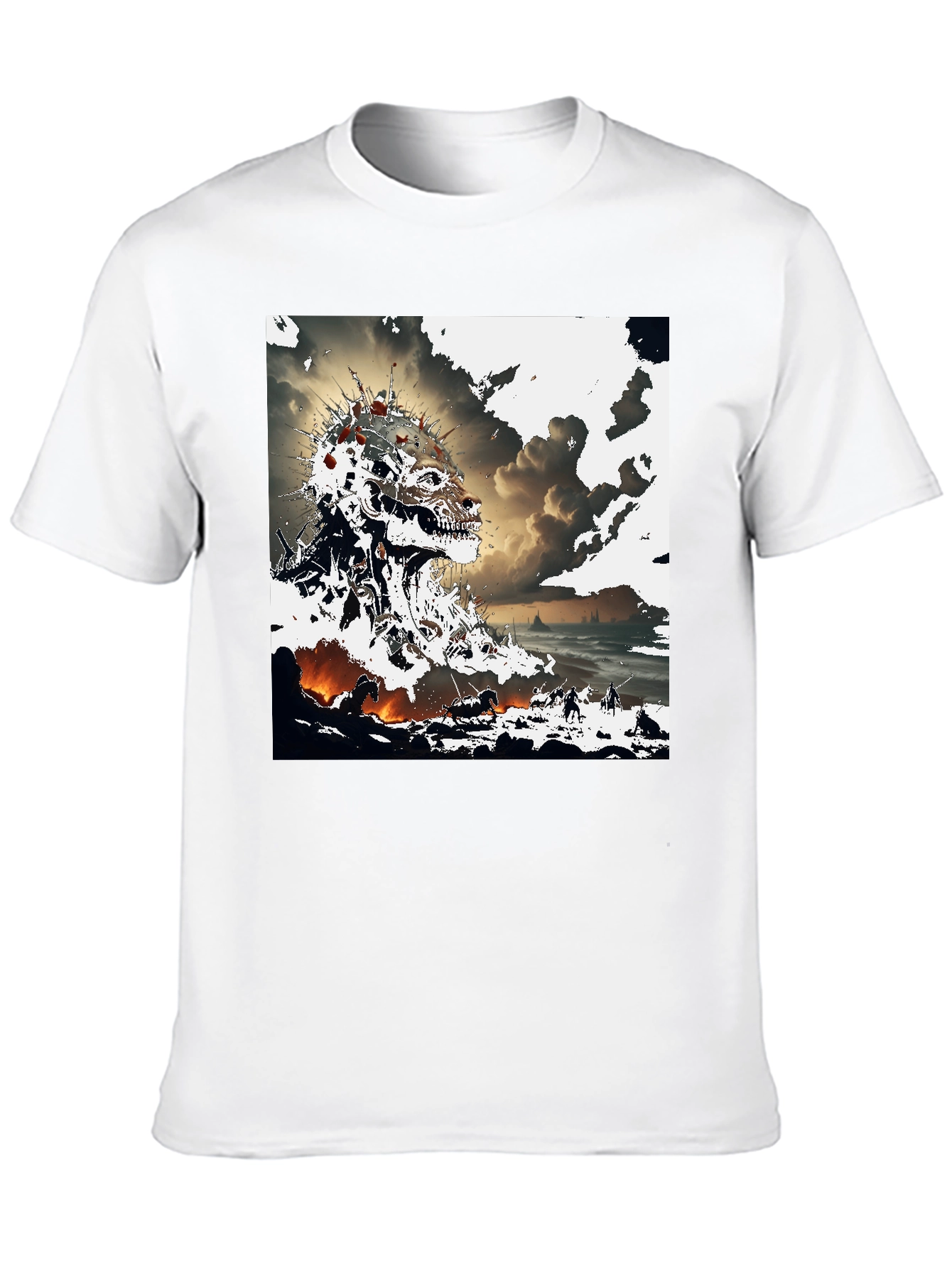 Abstract Skull Graphic T-Shirt - Edgy Design