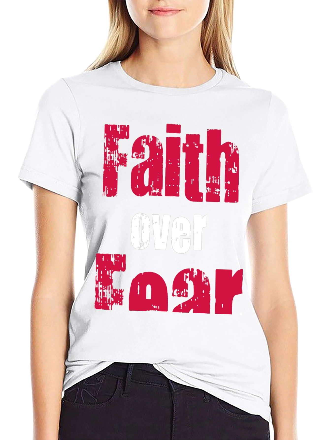Faith Over Fear Graphic T-Shirt - Black