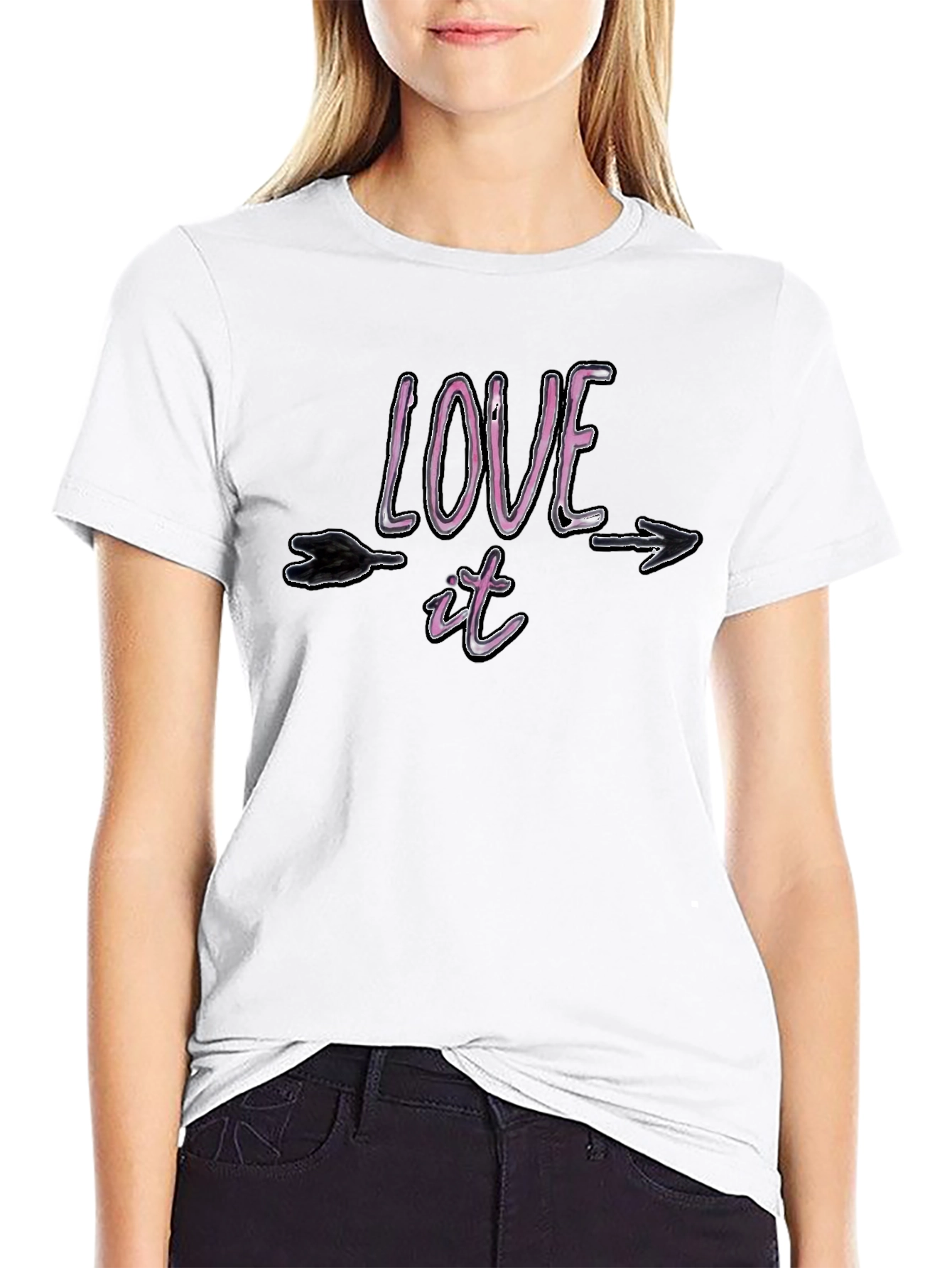Love It Arrow Graphic Black T-Shirt