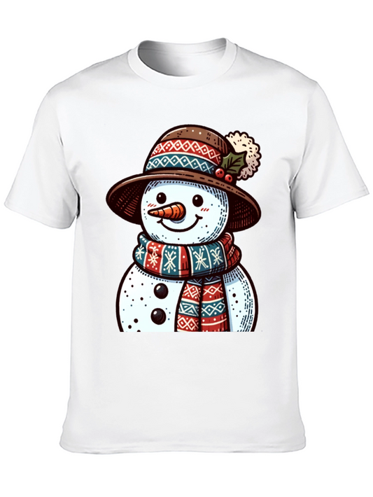 Festive Snowman Graphic Tee - Holiday Cheer