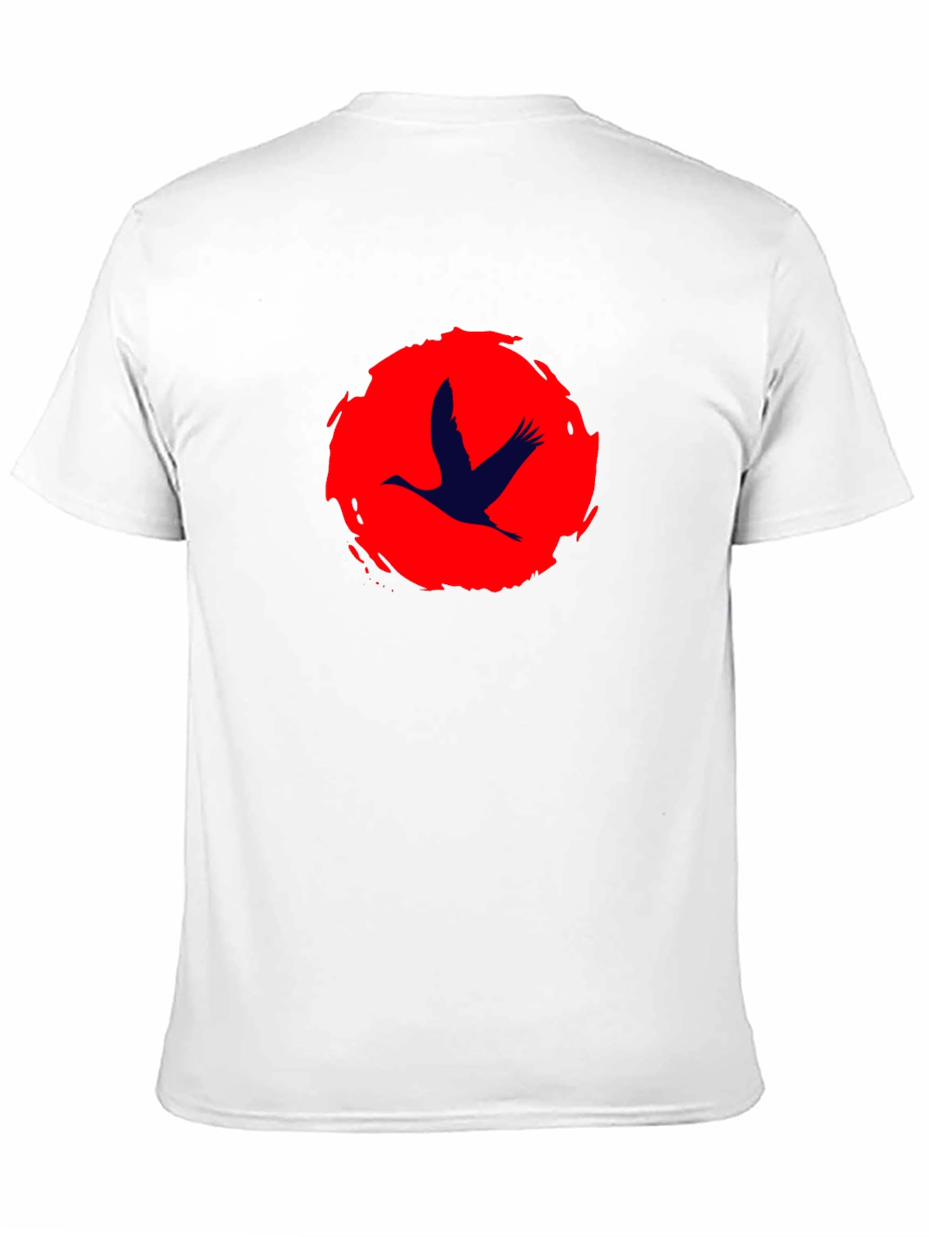 Crane Silhouette T-Shirt - Brushstroke Sun