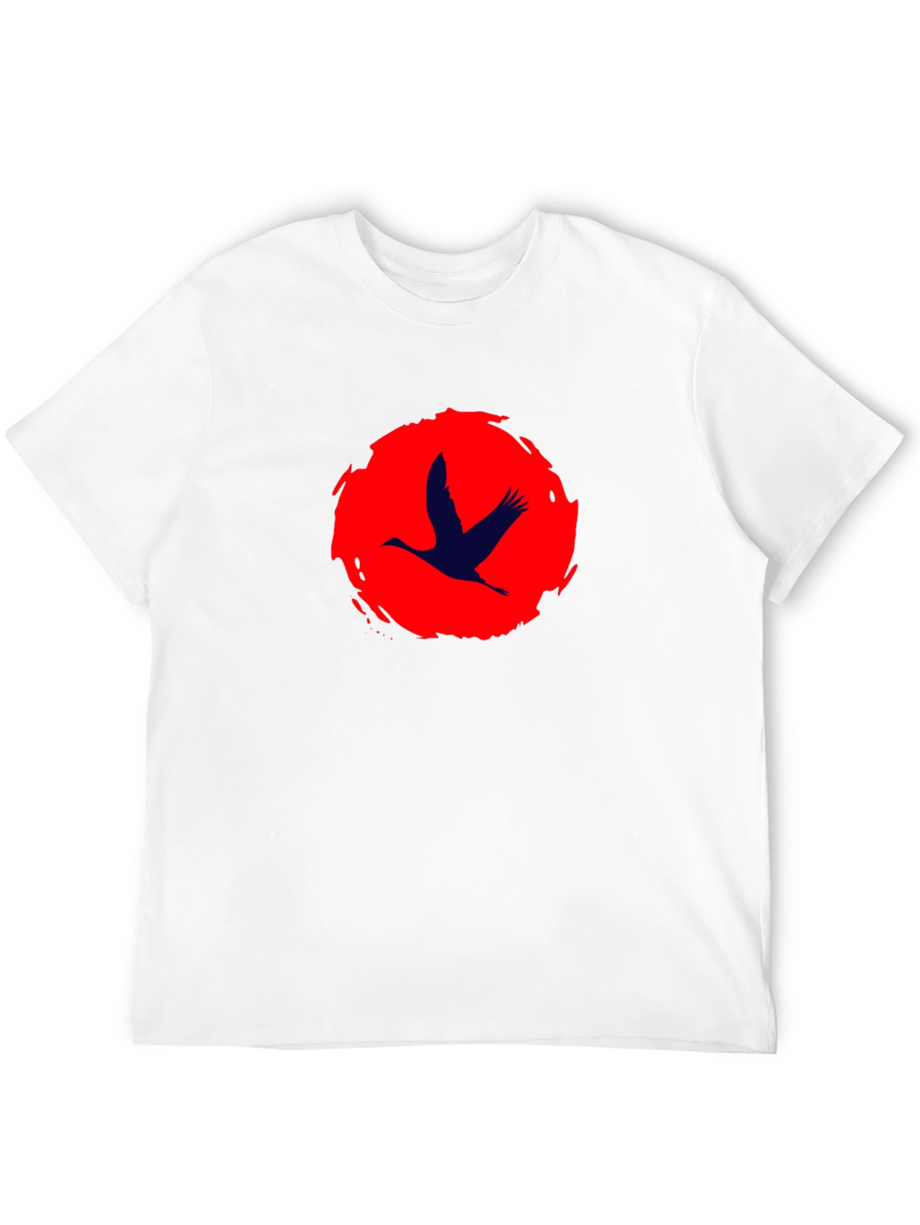 Crane Silhouette T-Shirt - Brushstroke Sun