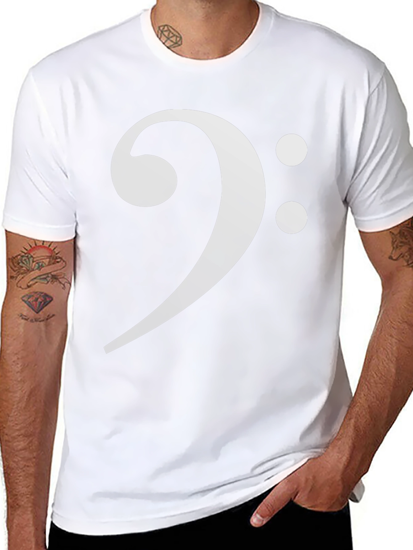 Bass Clef Graphic Tee - Musician Shirt