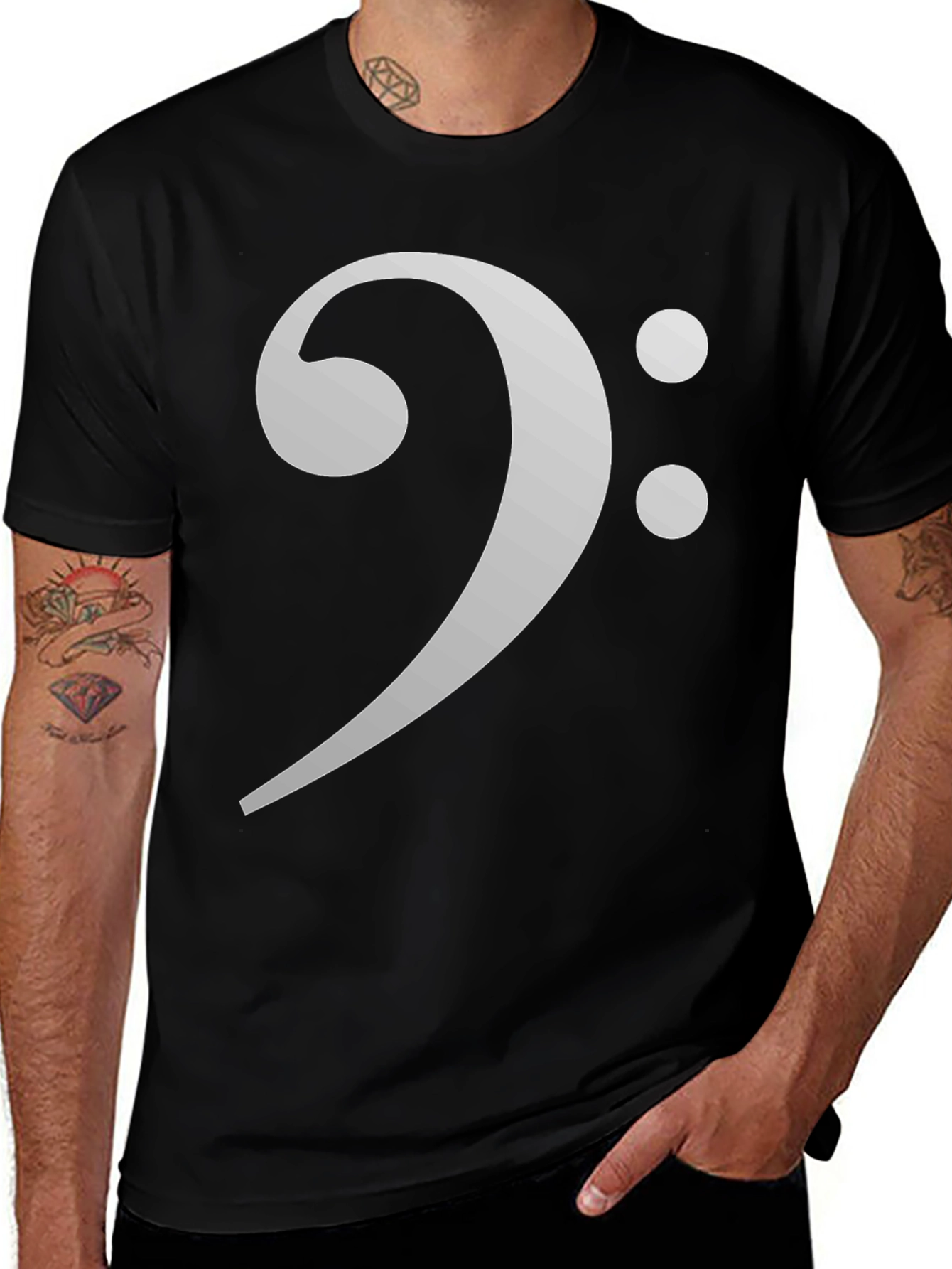 Bass Clef Graphic Tee - Musician Shirt