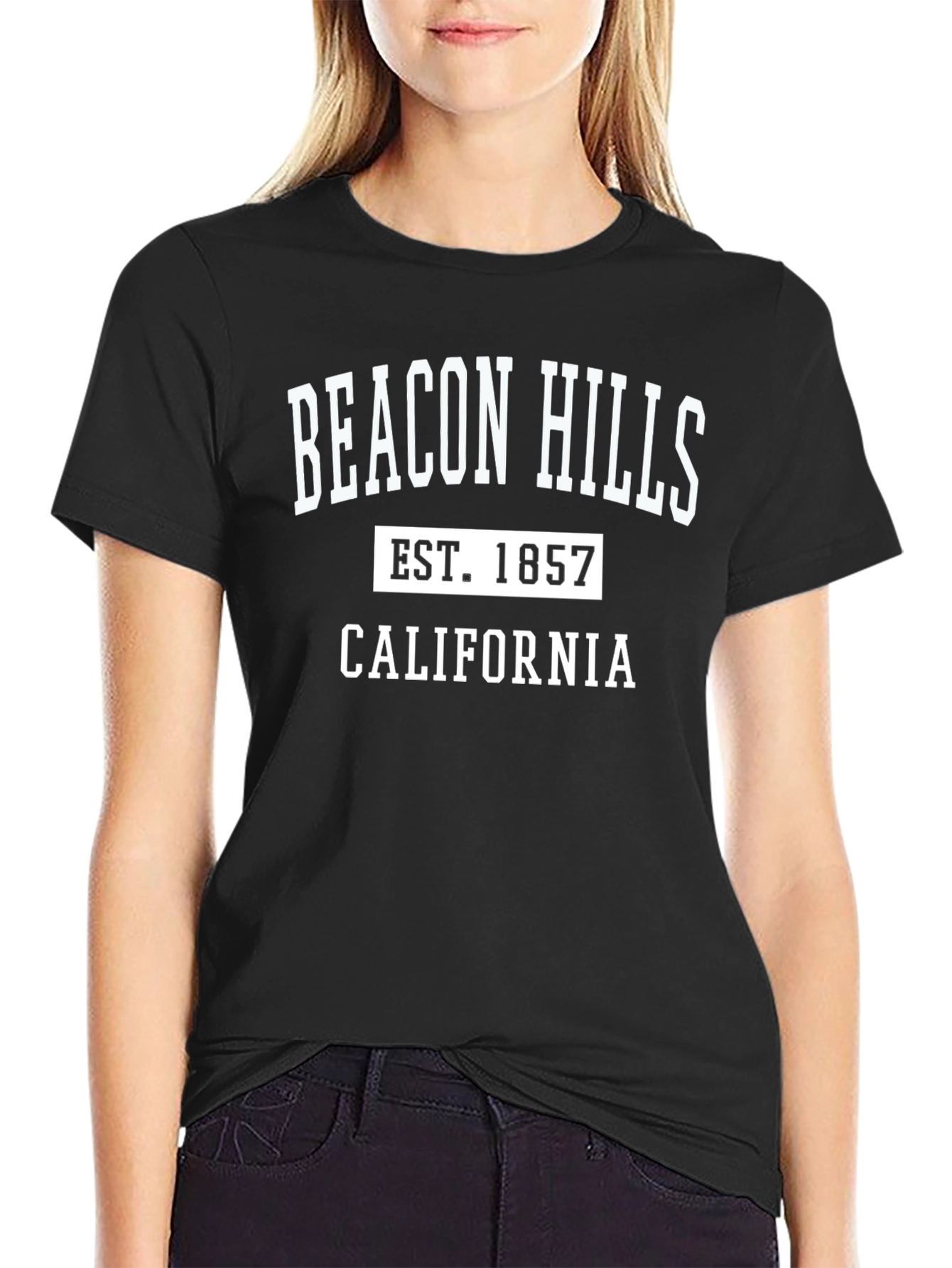 Beacon Hills California Est. 1857 Black T-Shirt