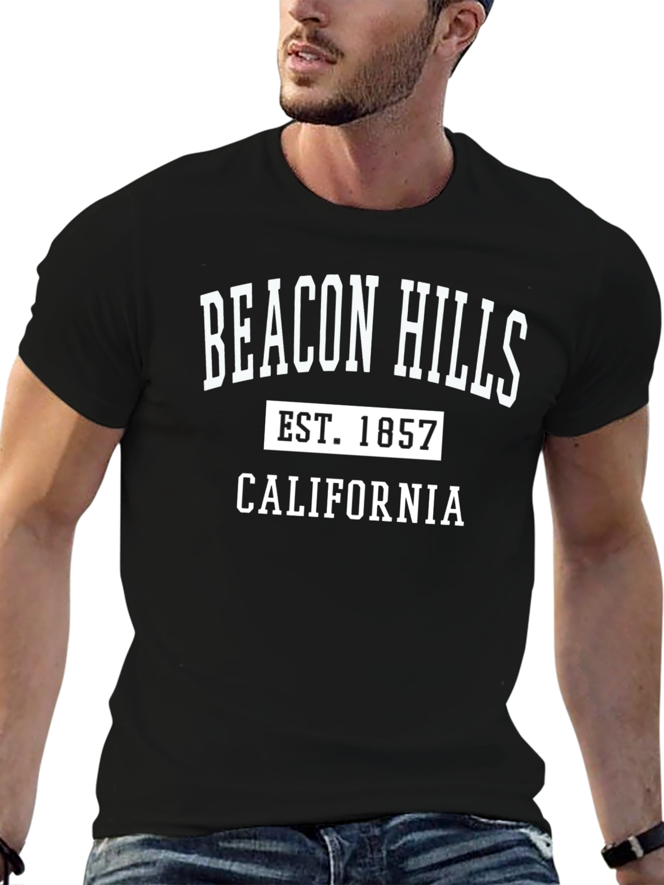 Beacon Hills California Est. 1857 Black T-Shirt