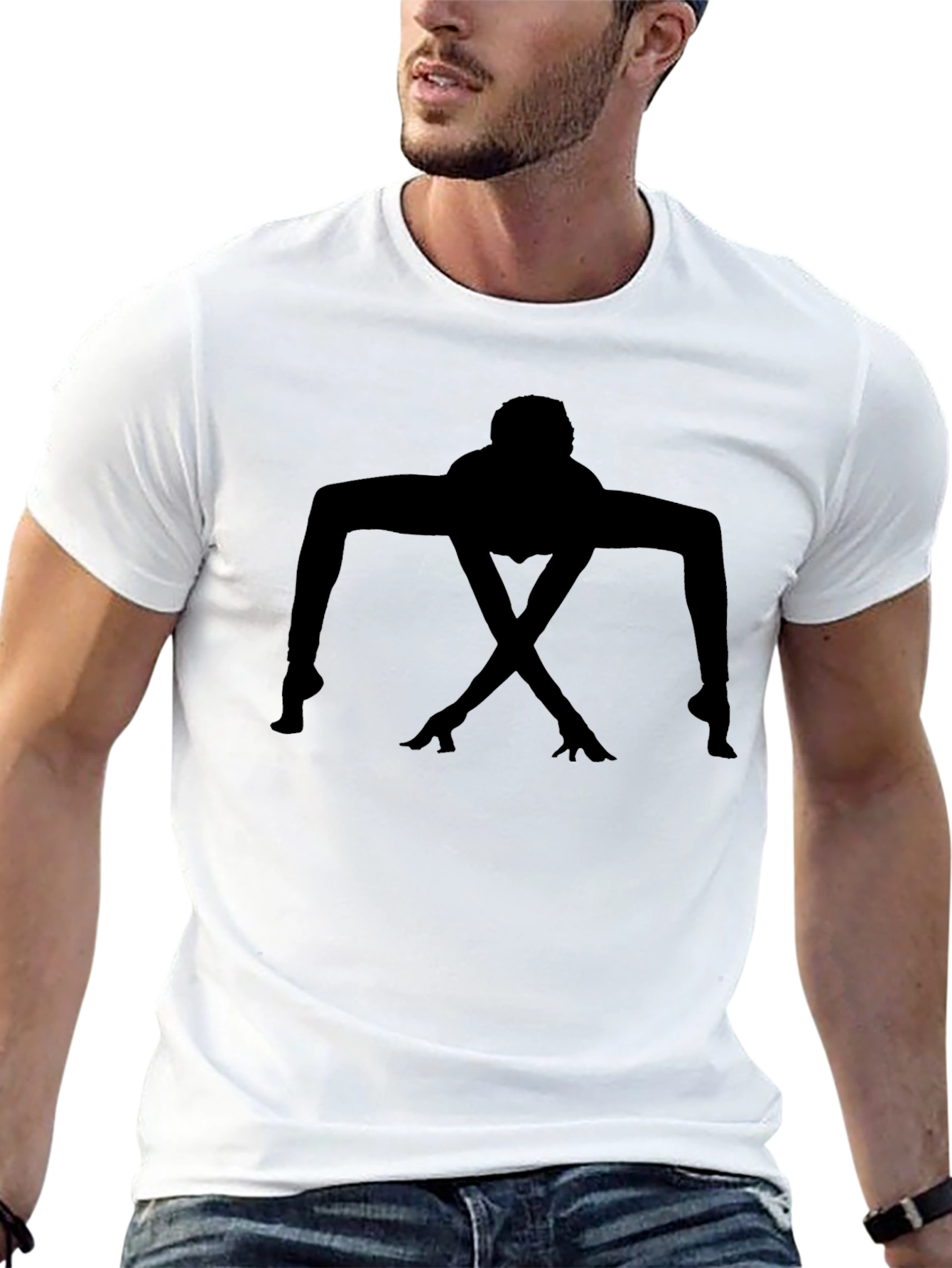 Unique Silhouette Graphic Black T-Shirt