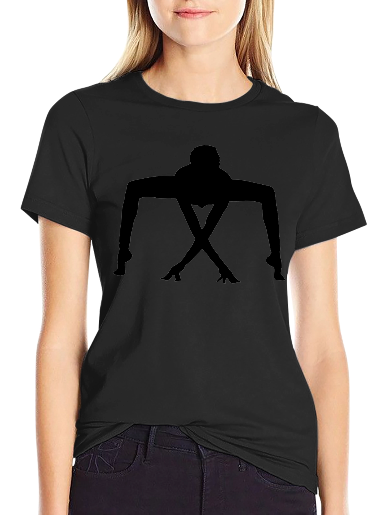 Unique Silhouette Graphic Black T-Shirt