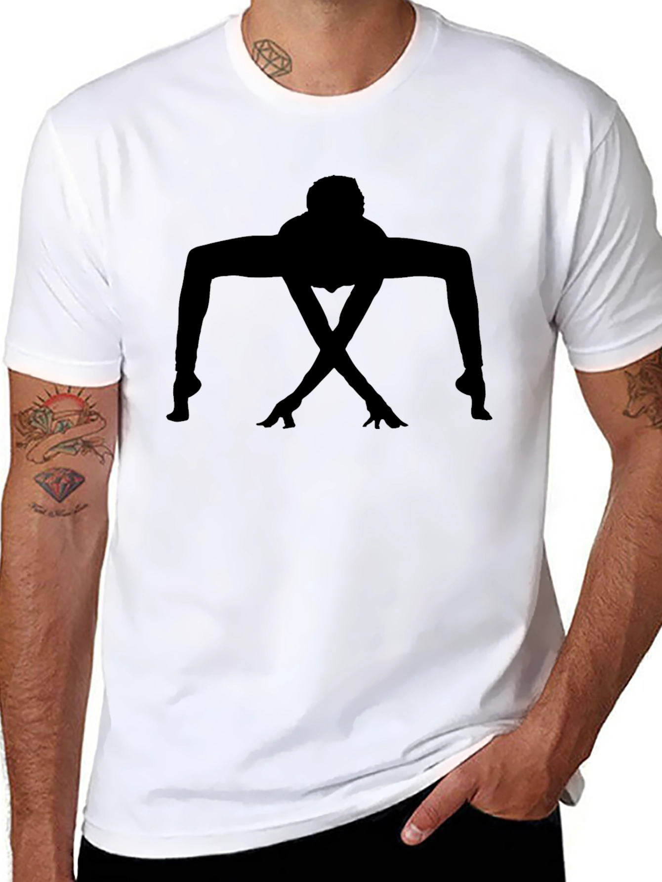 Unique Silhouette Graphic Black T-Shirt