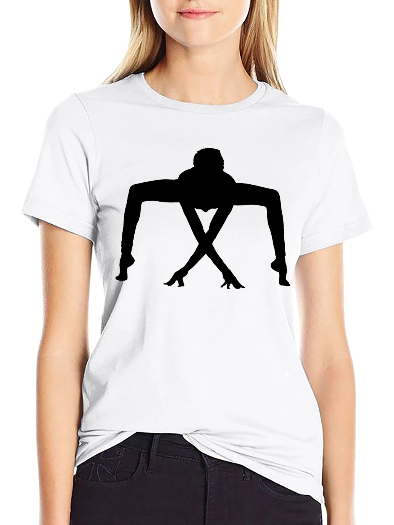 Unique Silhouette Graphic Black T-Shirt