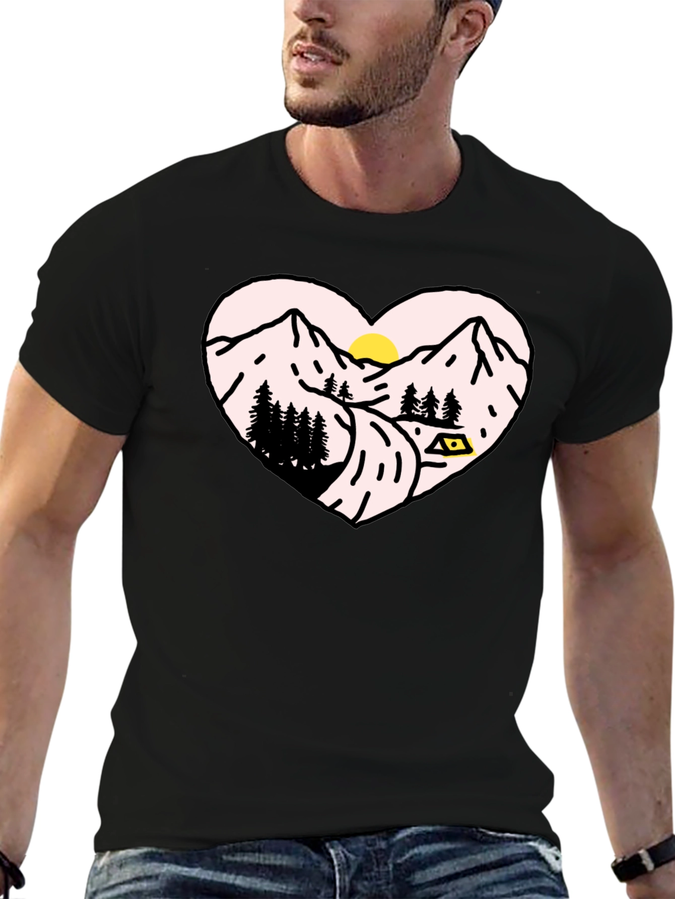 Mountain Heart Graphic Tee - Black