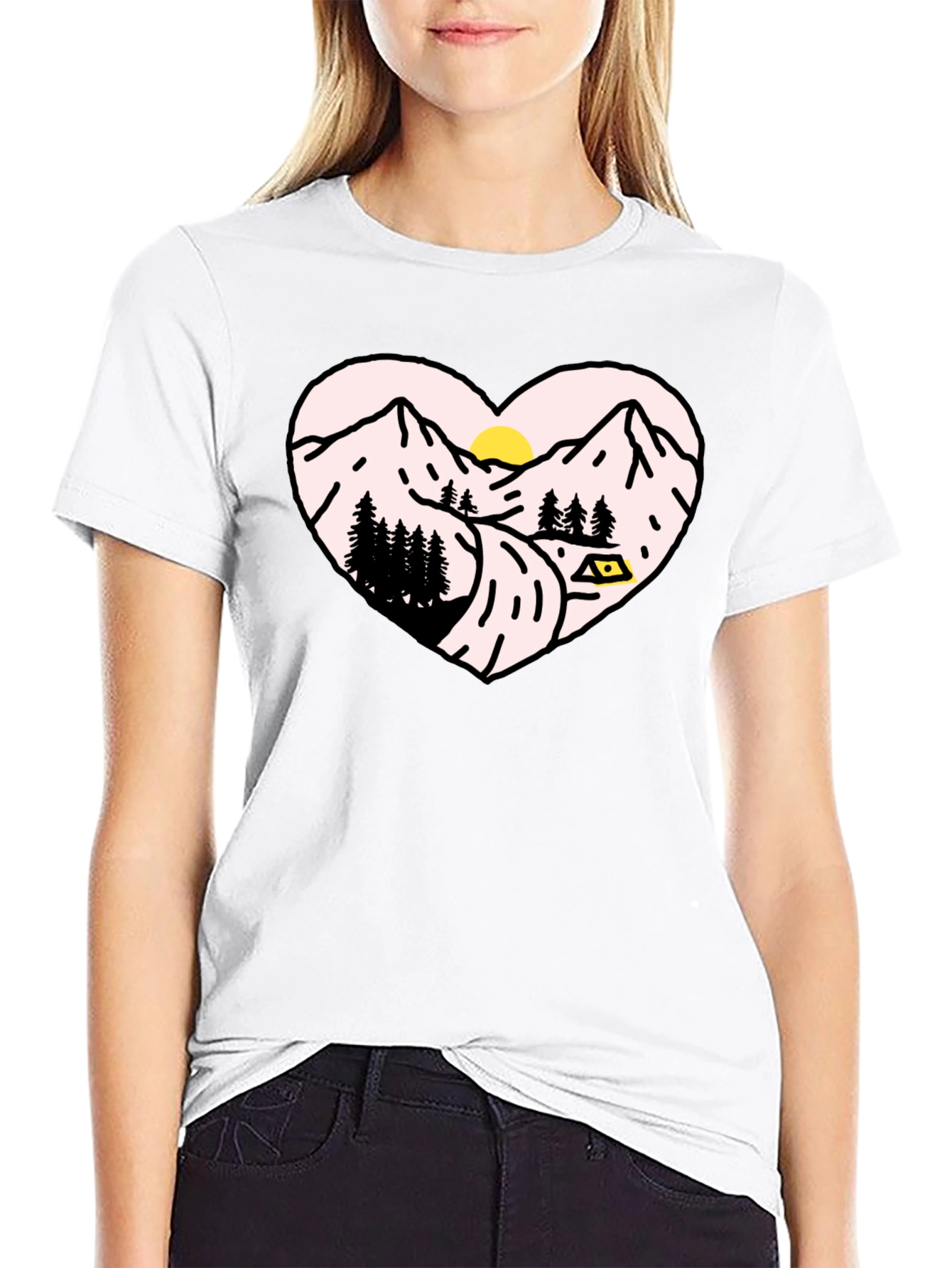 Mountain Heart Graphic Tee - Black