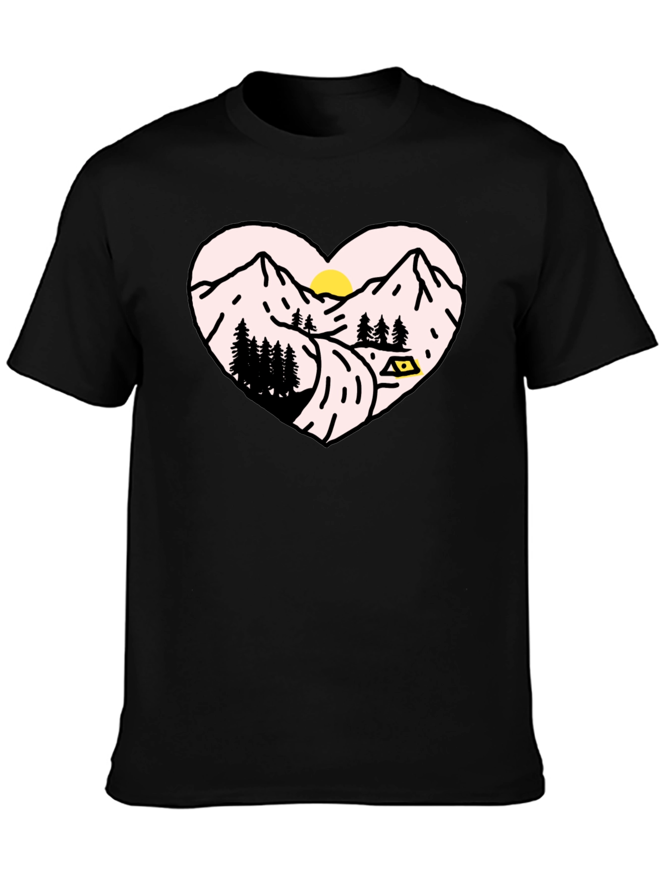 Mountain Heart Graphic Tee - Black