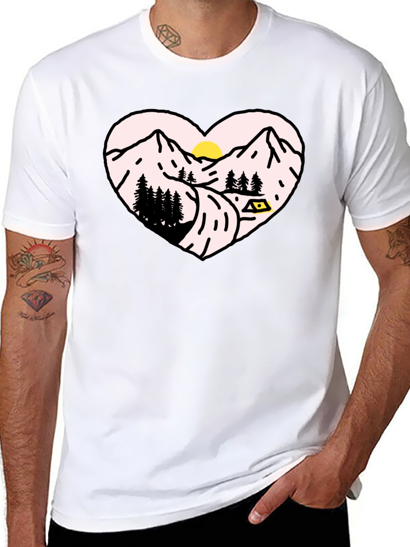 Mountain Heart Graphic Tee - Black