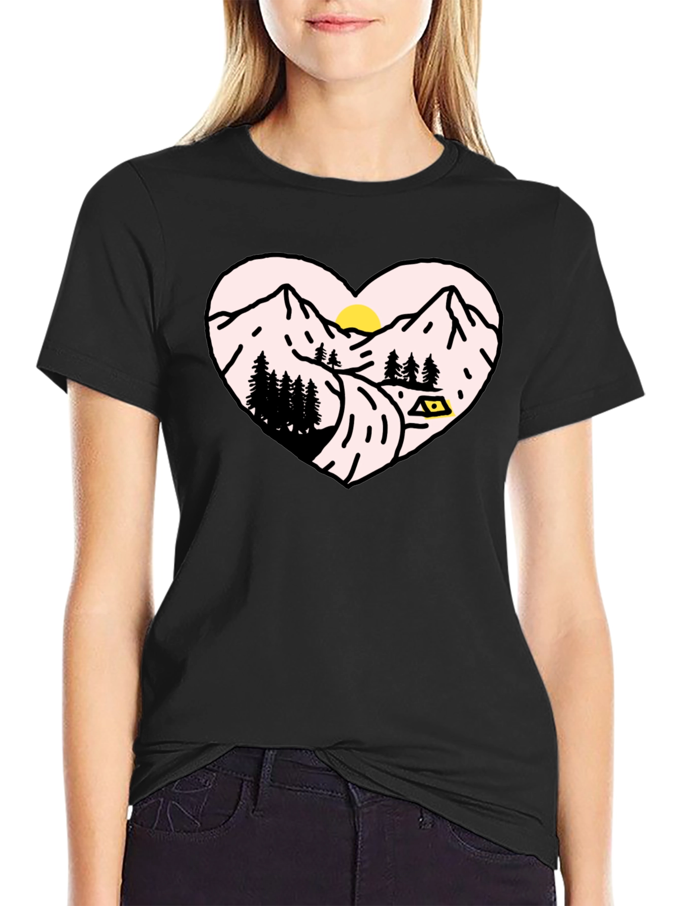Mountain Heart Graphic Tee - Black