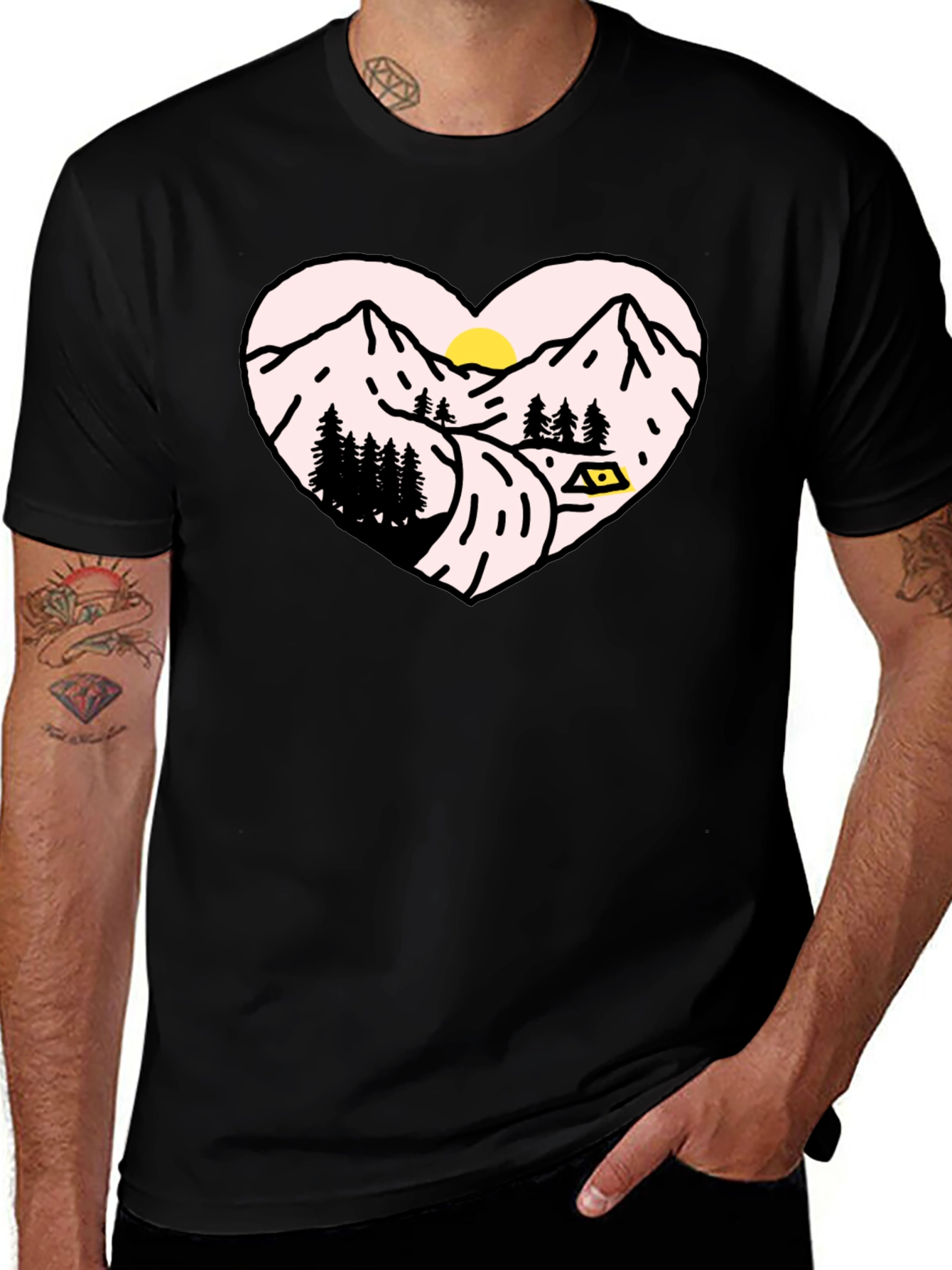Mountain Heart Graphic Tee - Black