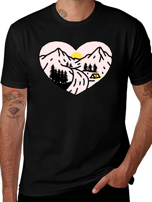 Mountain Heart Graphic Tee - Black