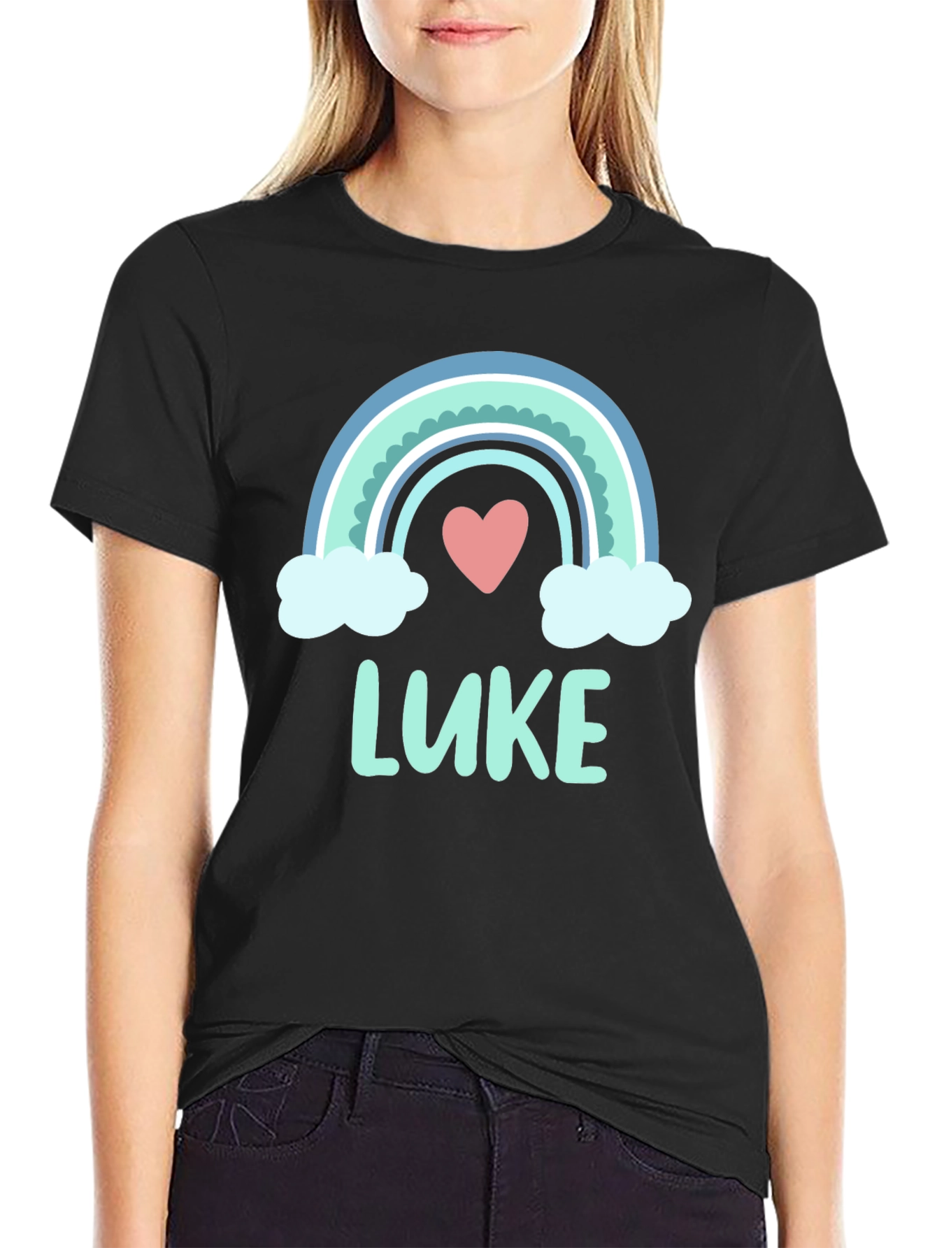 Rainbow Luke Heart Graphic Tee - Trendy Casual Shirt