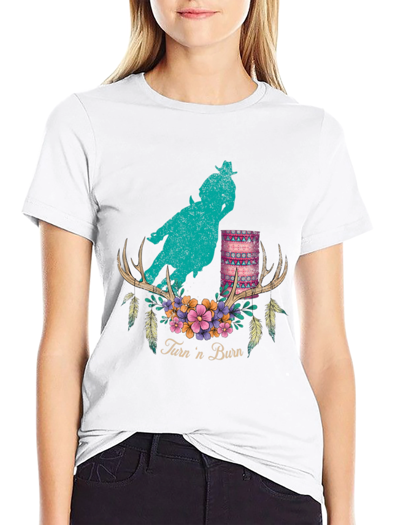 Turn n Burn Barrel Racer Graphic Tee
