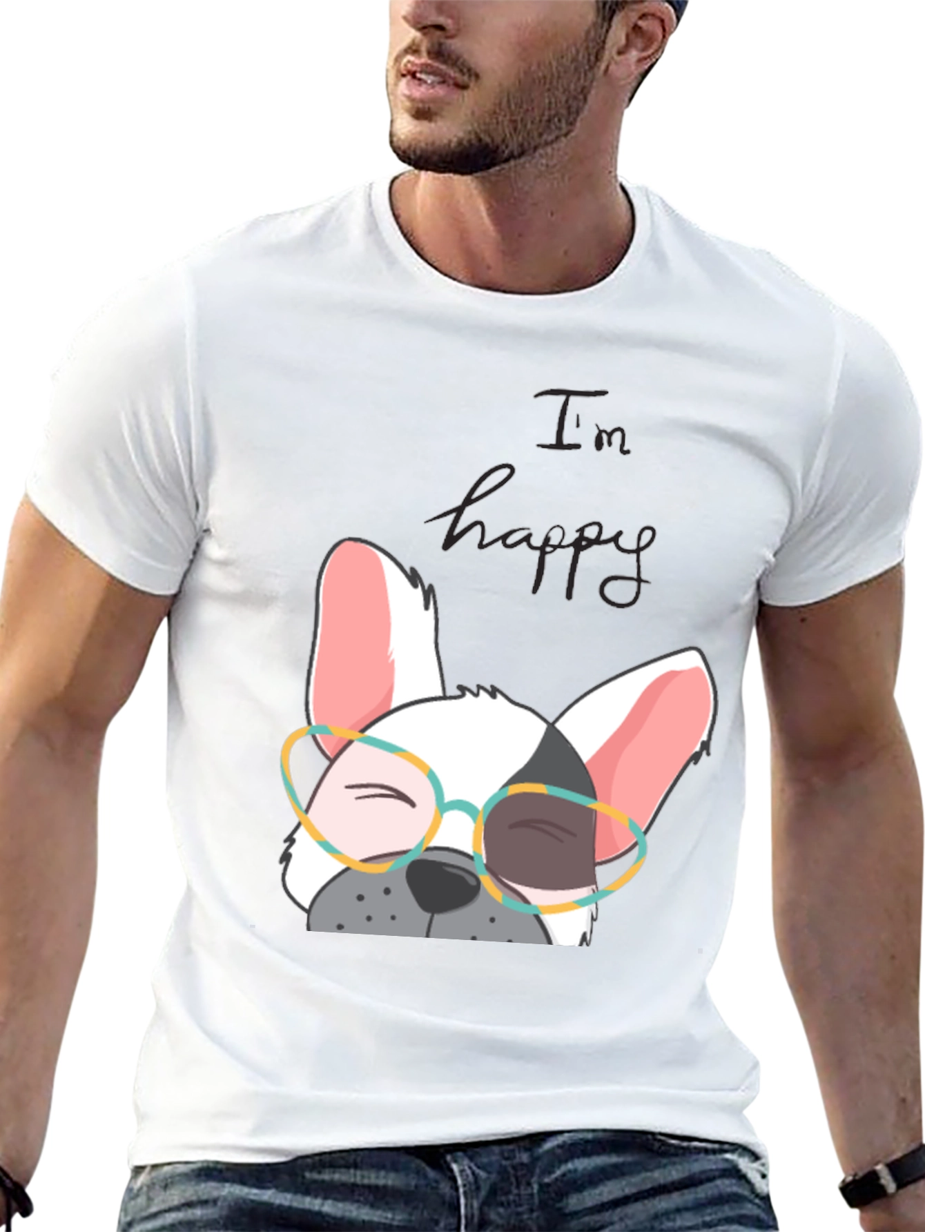 Im Happy Frenchie T-Shirt - Cute Dog Graphic Tee