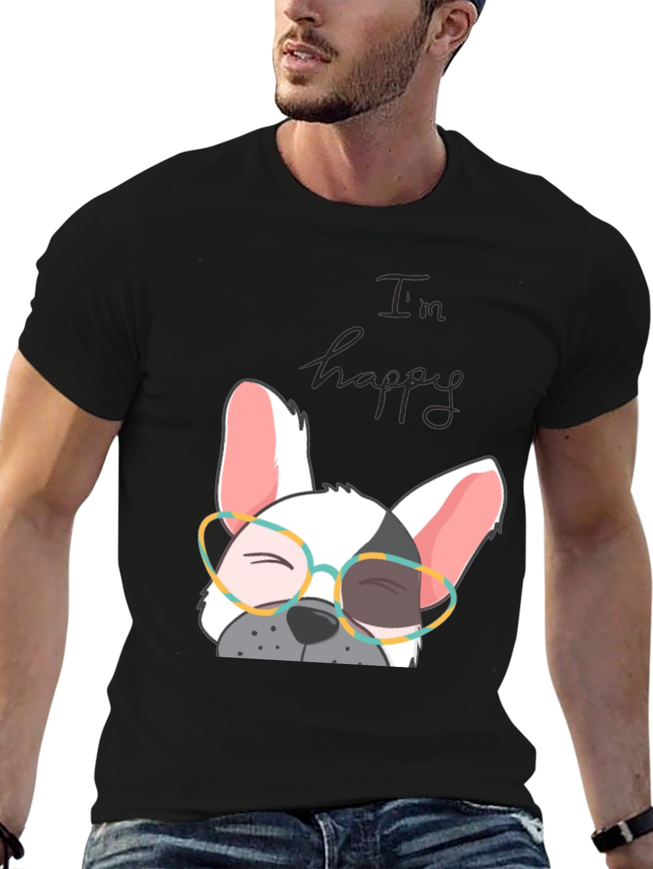 Im Happy Frenchie T-Shirt - Cute Dog Graphic Tee
