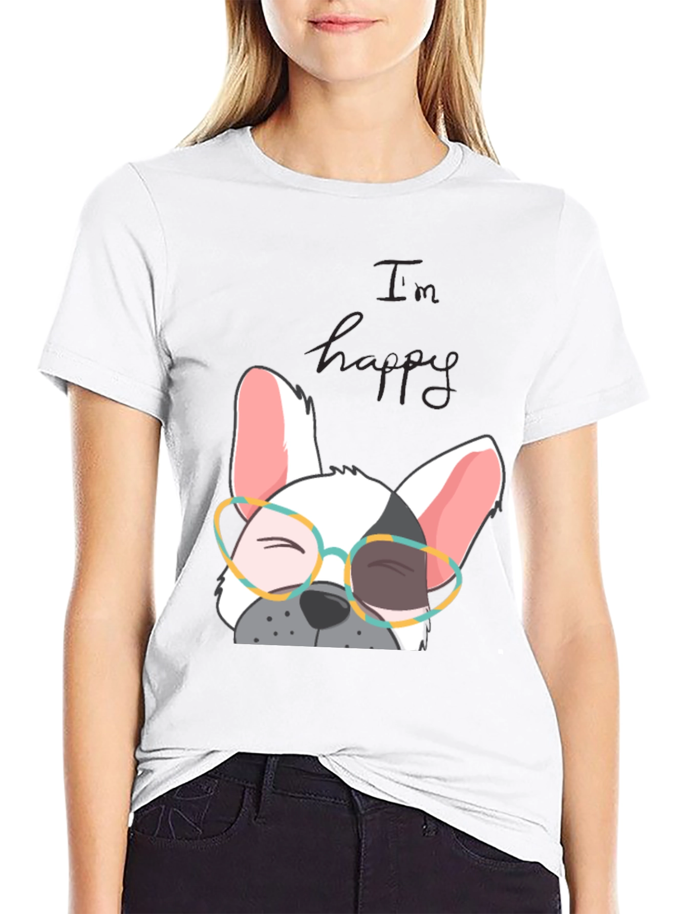 Im Happy Frenchie T-Shirt - Cute Dog Graphic Tee